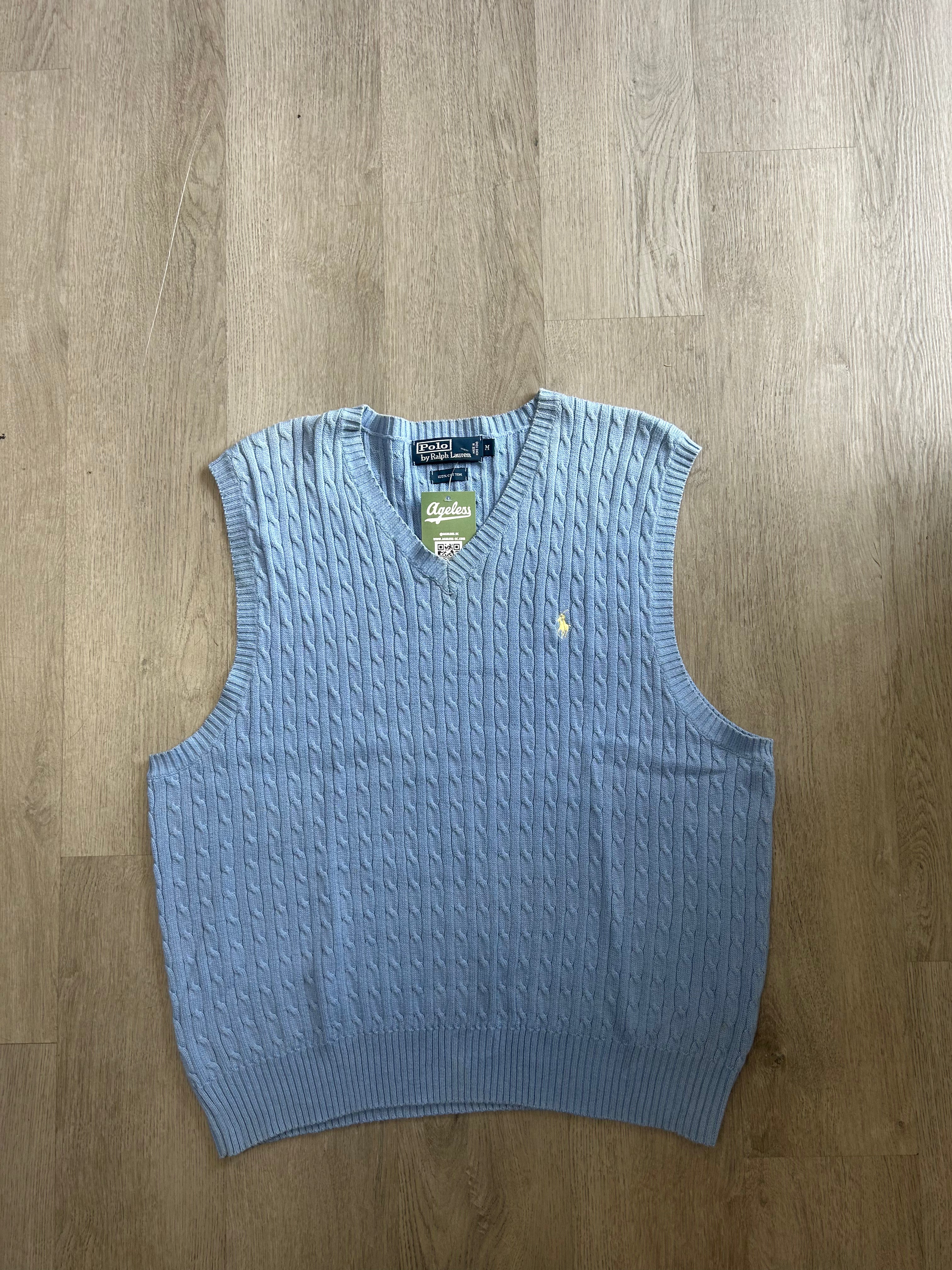 Vintage Ralph Lauren Polo Sky Blue Knit Sweater Vest