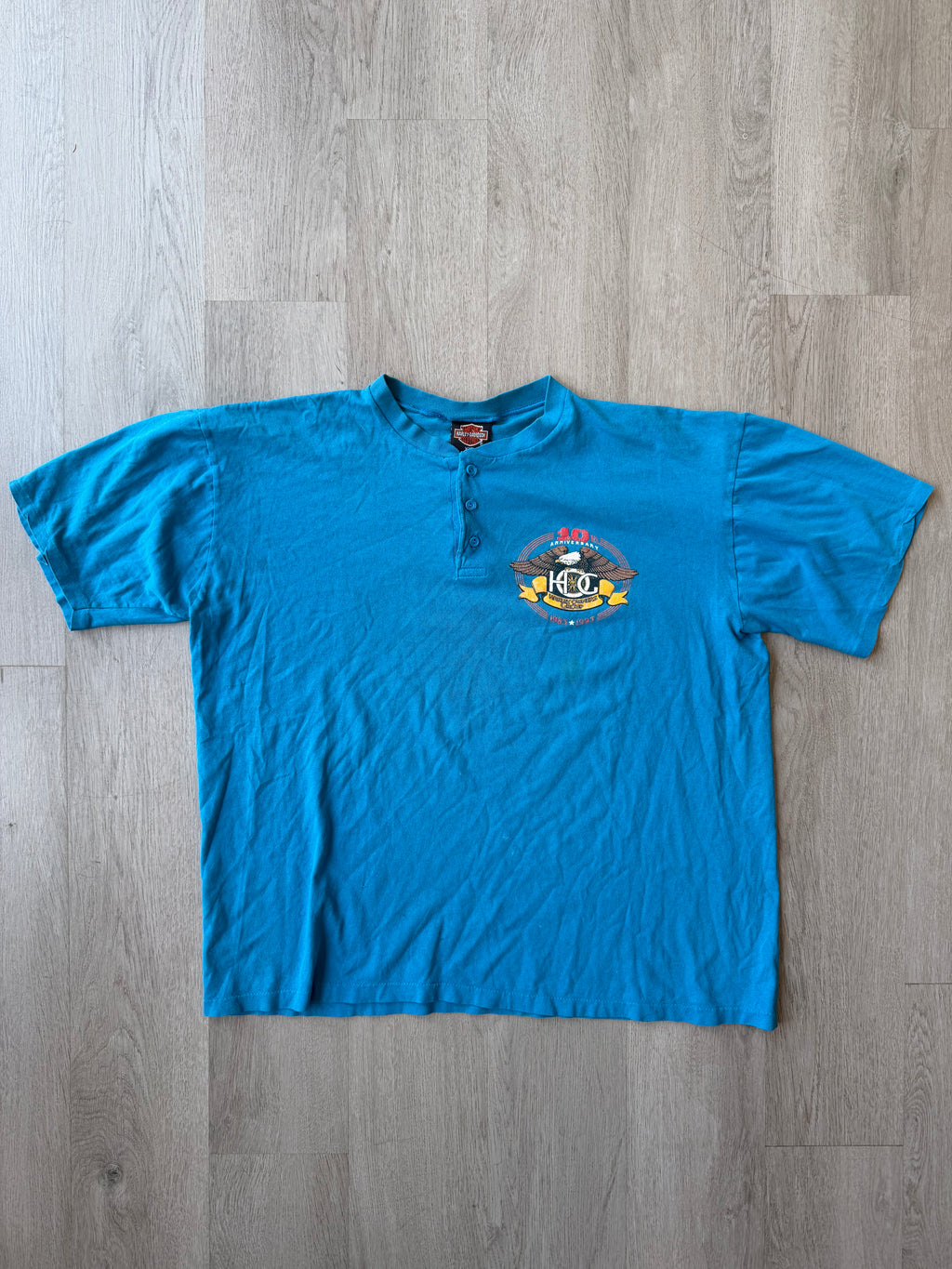 Vintage Harley Owners Group Button Neck Tee
