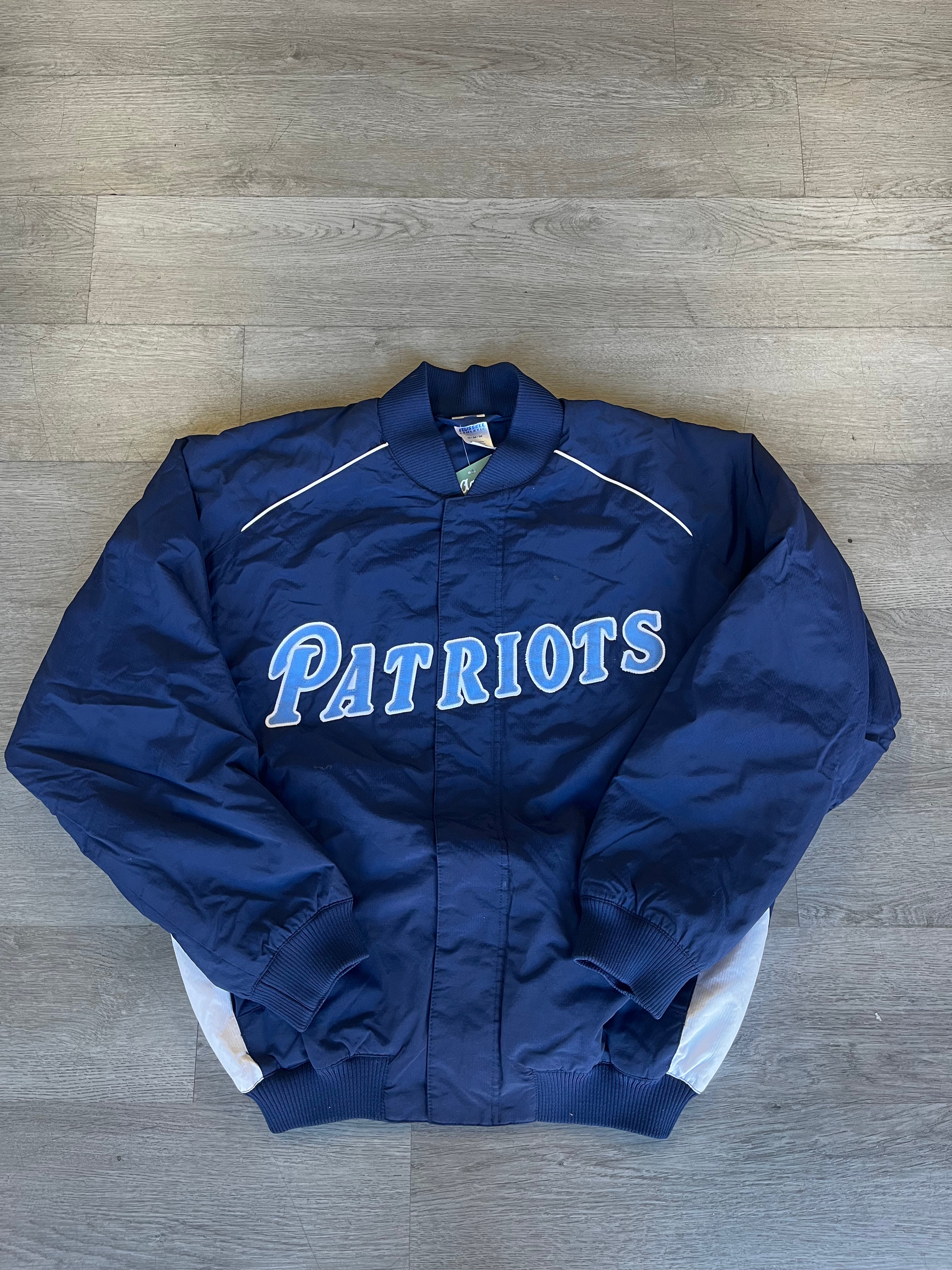 Vintage Navy Blue Patriots Varsity Jacket