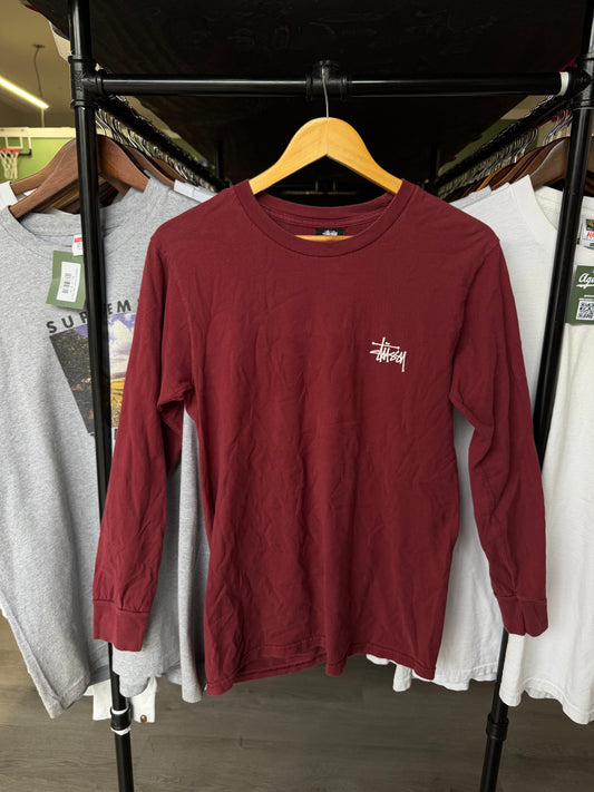Stussy Maroon Long Sleeve Tee