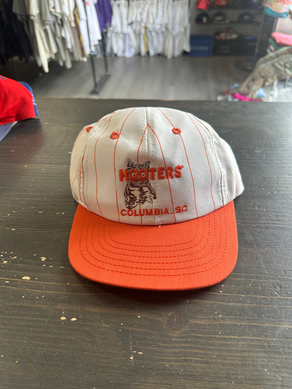 Vintage Hooters Columbia SC Baseball Pinstripe SnapBack Hat