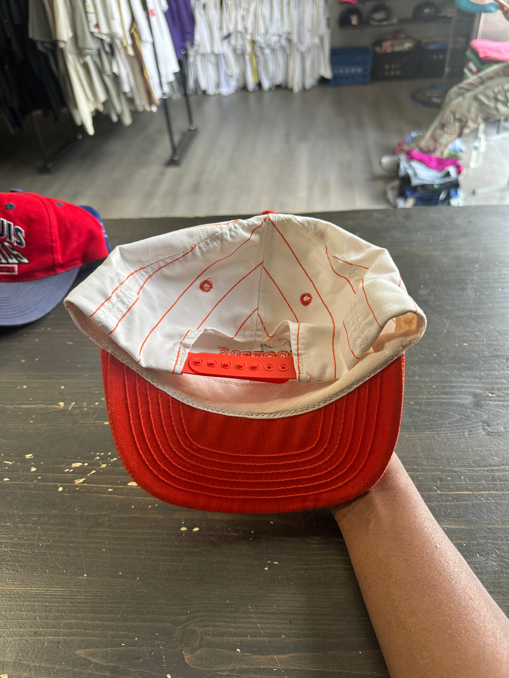 Vintage Hooters Columbia SC Baseball Pinstripe SnapBack Hat