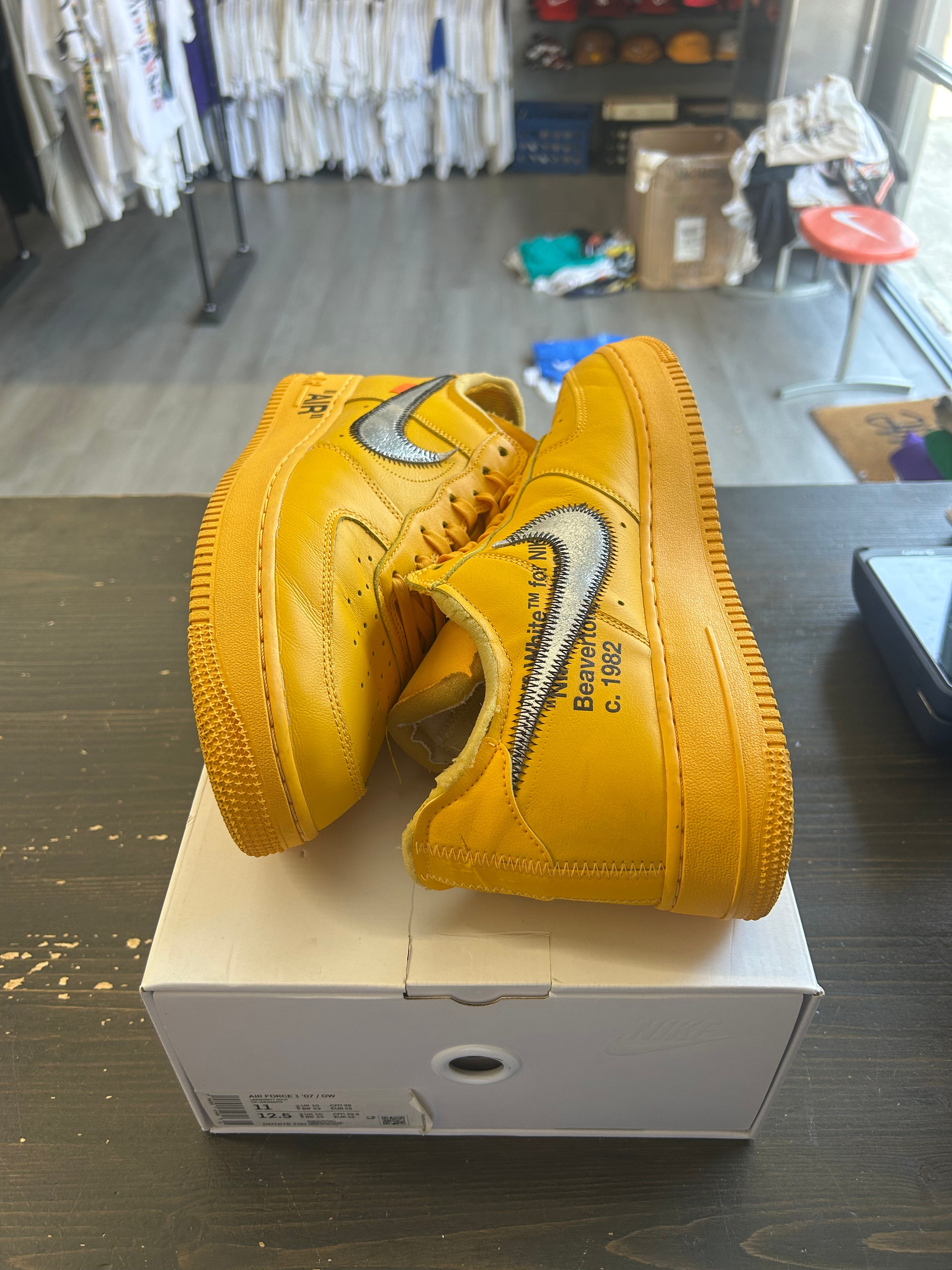 Pre-Owned Nike Air Force 1 Low Off-White ICA University Gold