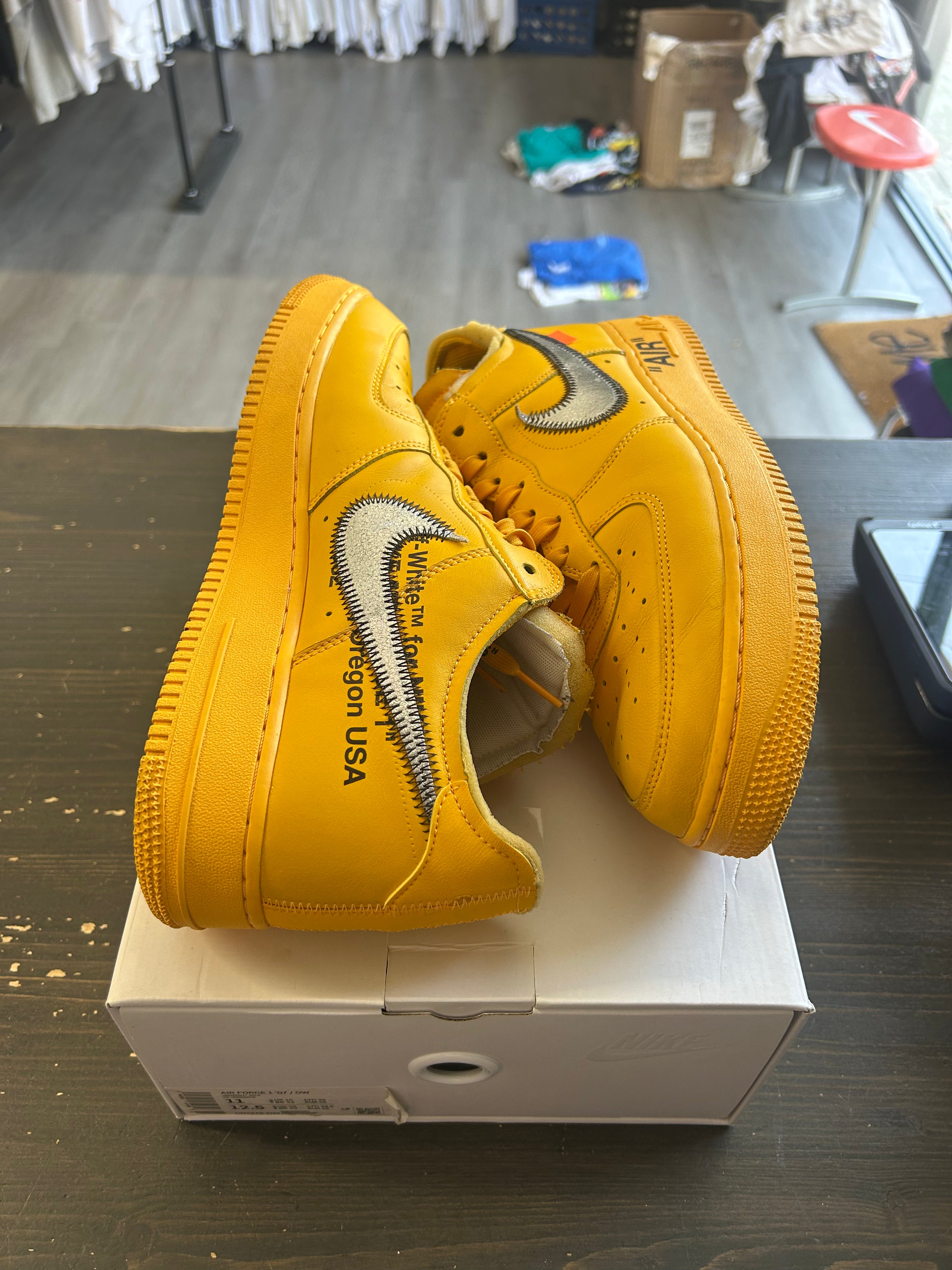 Pre-Owned Nike Air Force 1 Low Off-White ICA University Gold