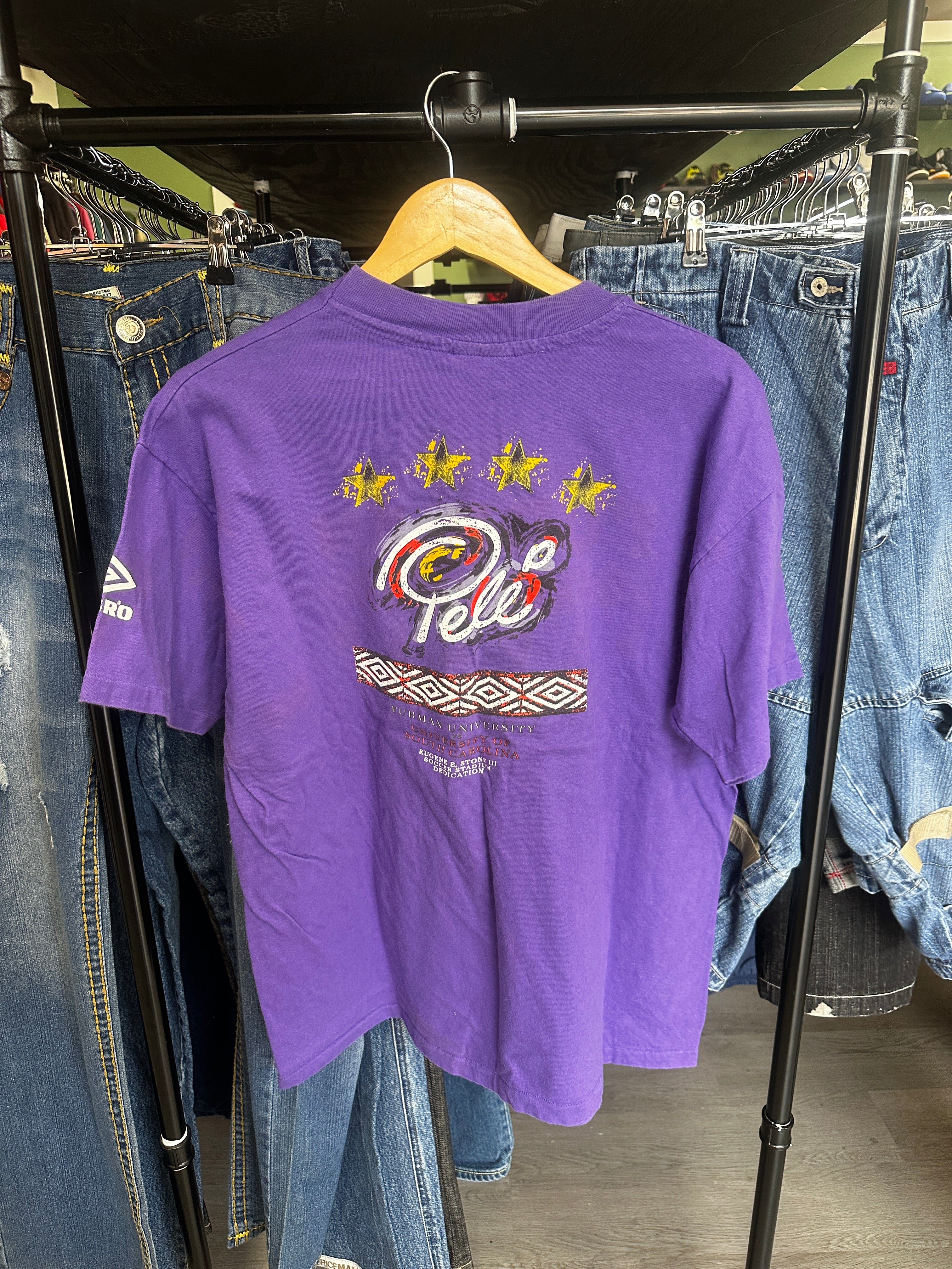 Vintage Umbro Furman University Pele Soccer Tee