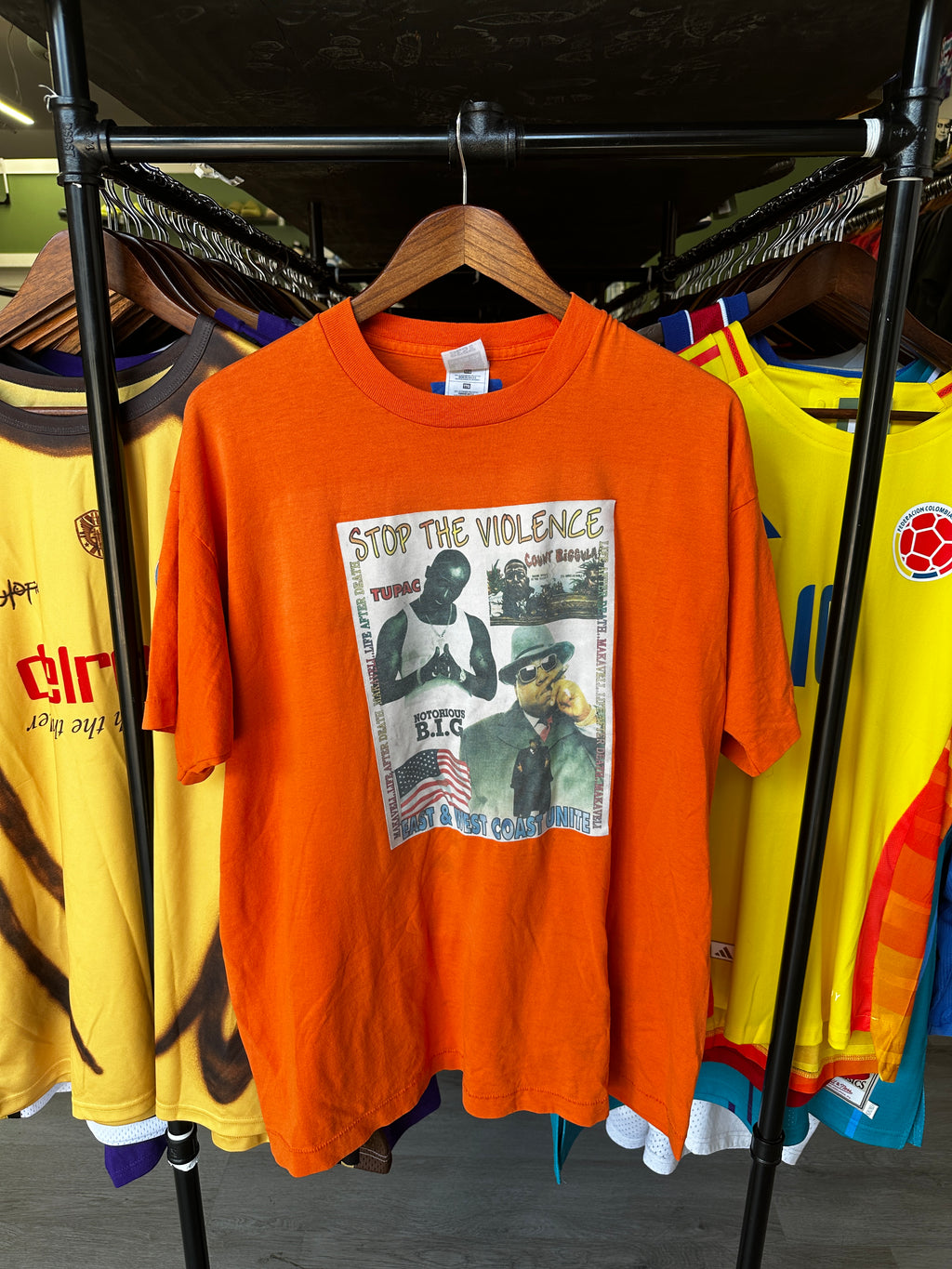 Vintage Tupac Biggie Stop The Violence East Coast And West Coast Unite Tee