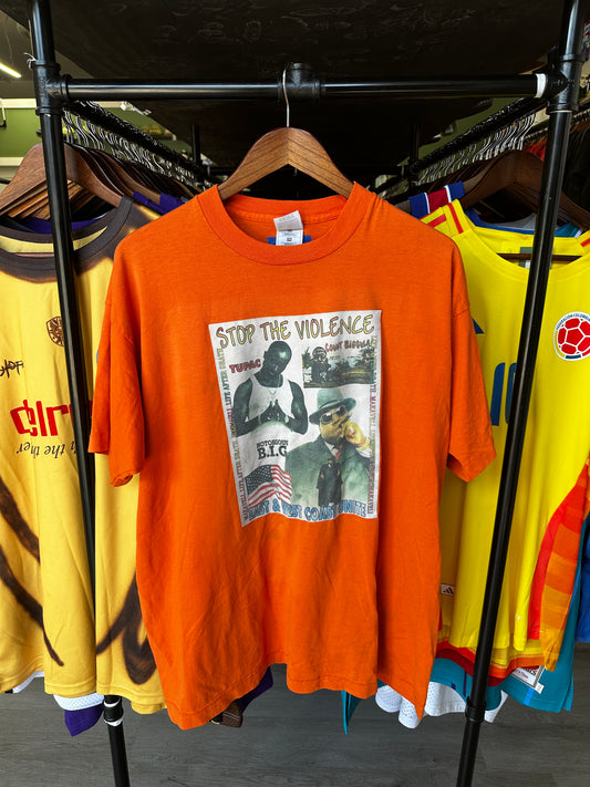 Vintage Tupac Biggie Stop The Violence East Coast And West Coast Unite Tee