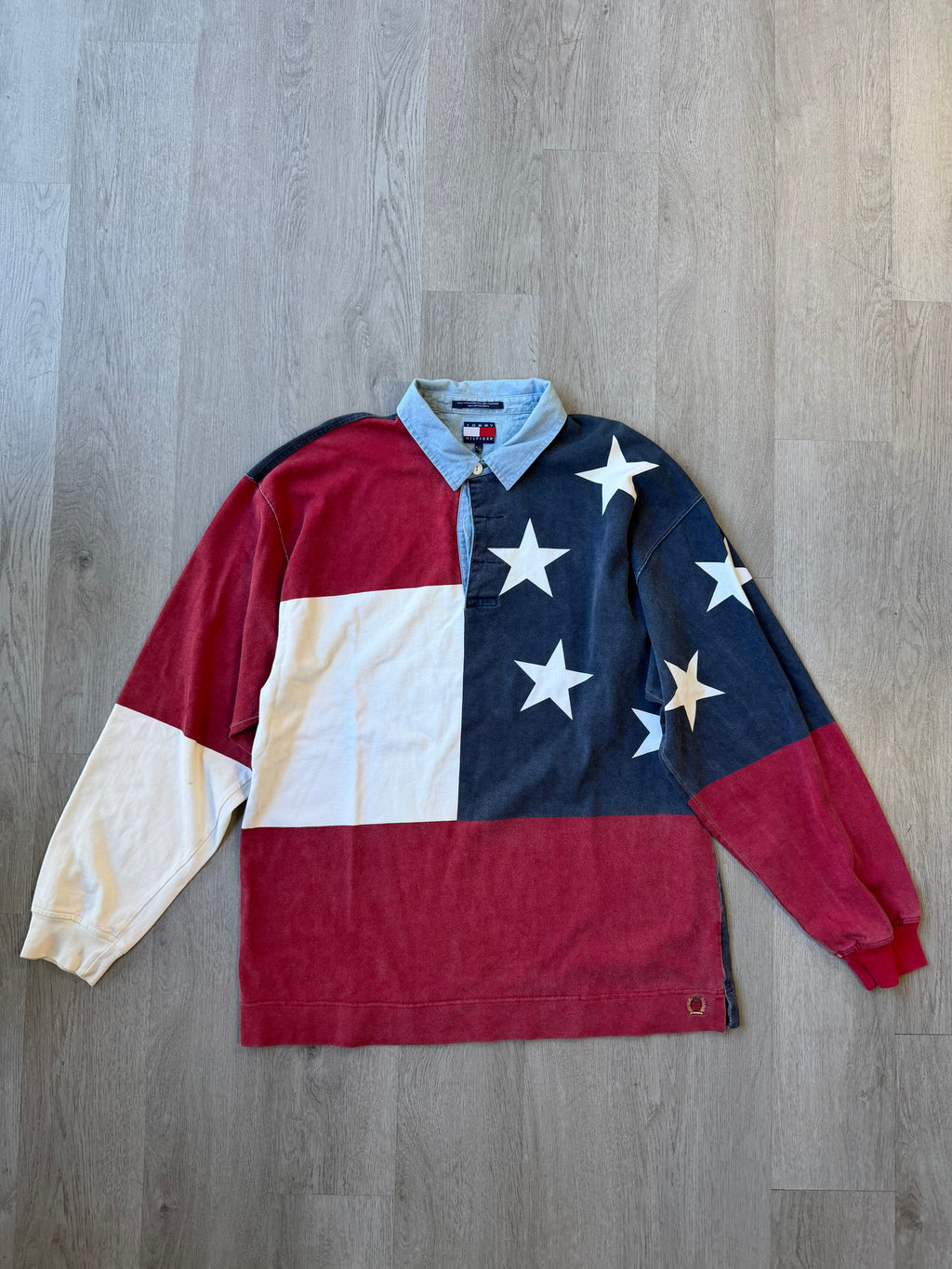 Vintage Tommy Hilfiger American Flag Collared Shirt
