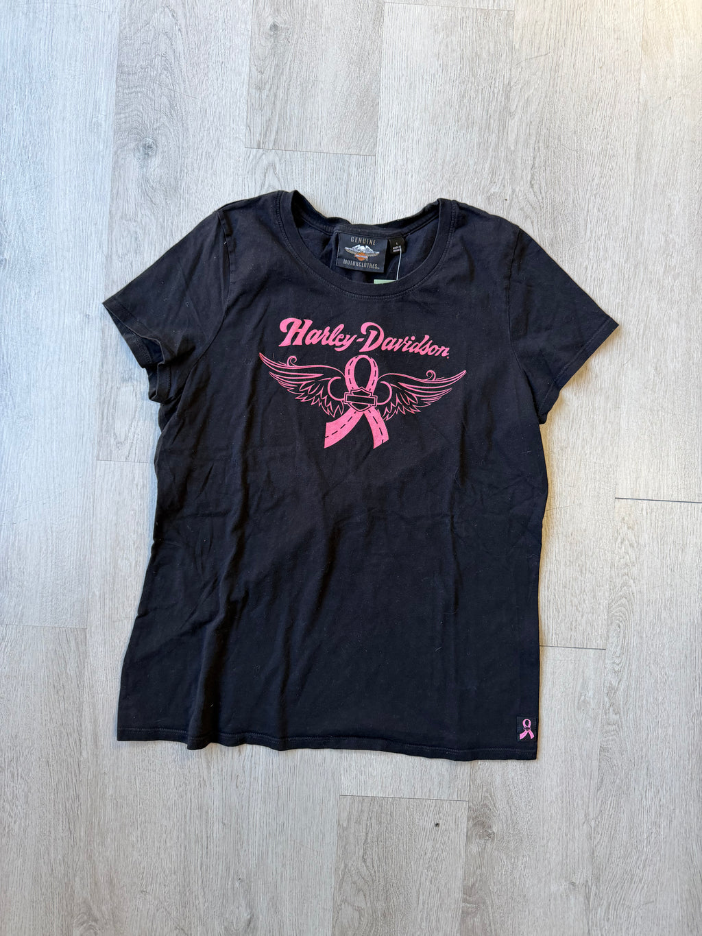 Women’s Vintage Harley Davidson Breast Cancer Tee