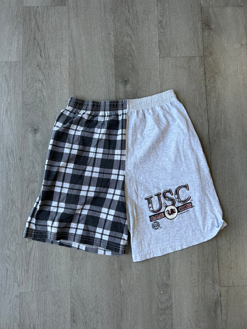 Vintage University of South Carolina Gamecocks split-design lounge shorts