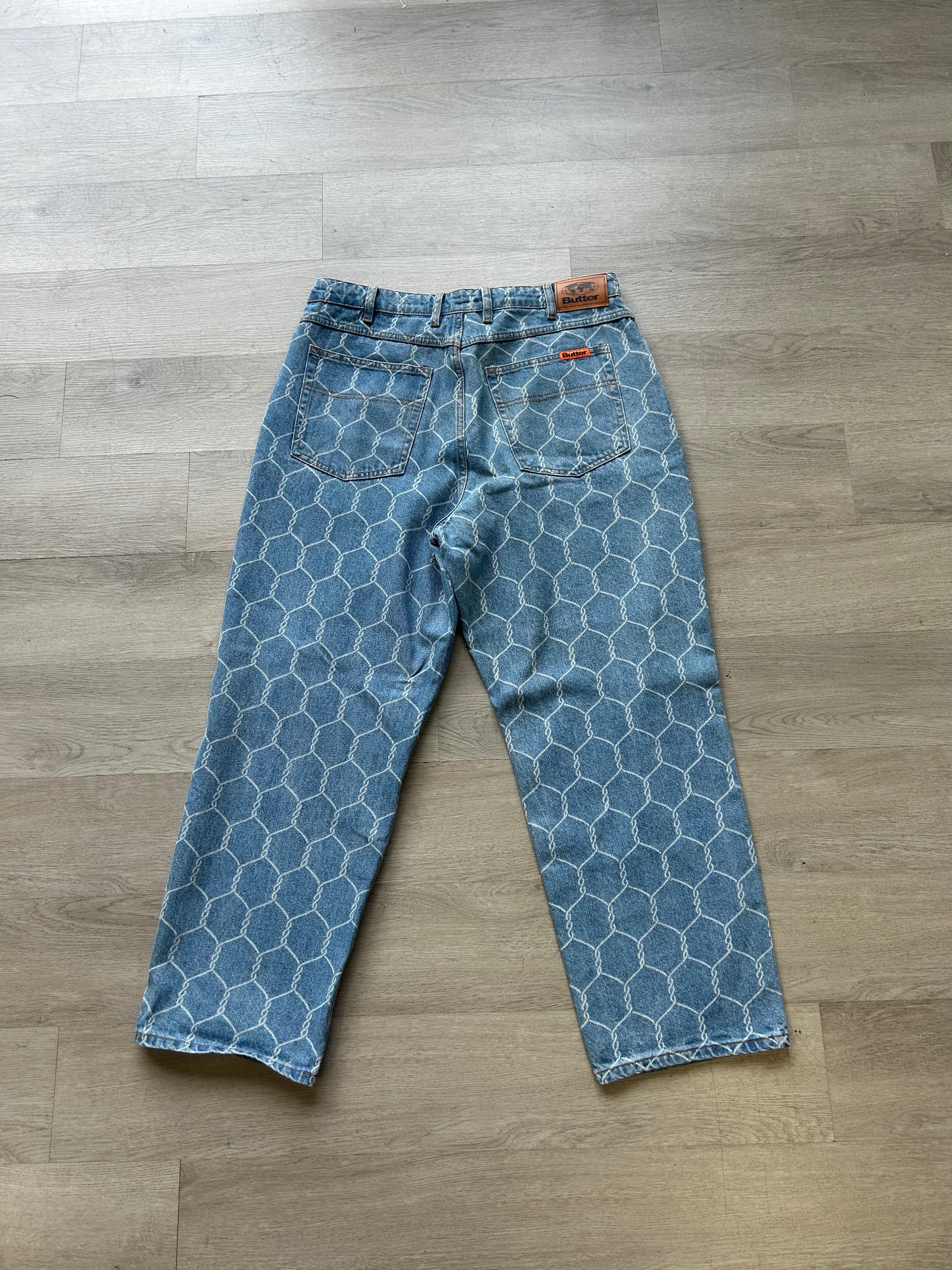 The Butter Goods Washed Indigo Chain Link Baggy Jeans