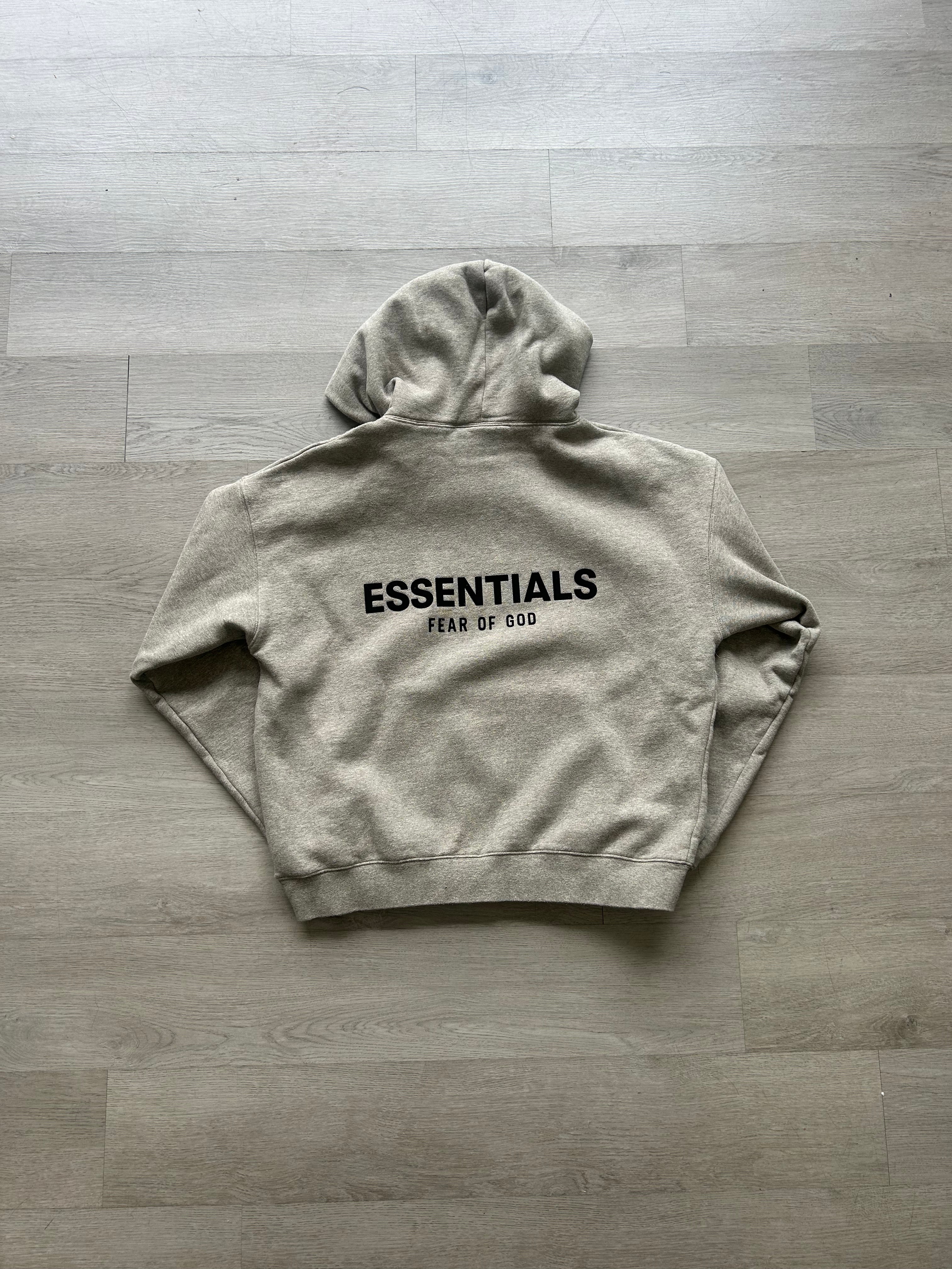 Pre-Owned Grey Fear Of God Essentials Hood