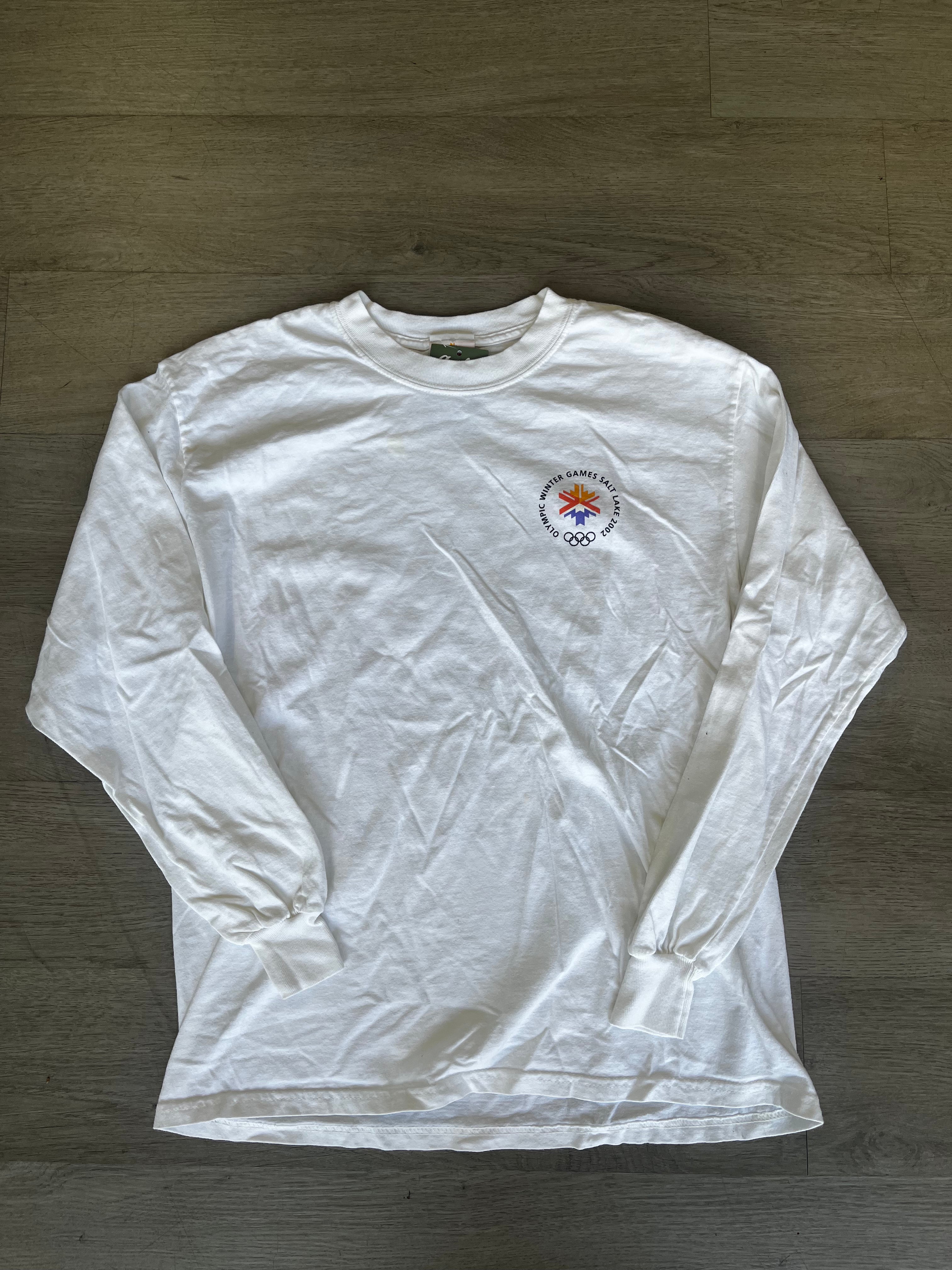 Vintage White Winter Games Salt Lake City Olympics 2002 LongSleeve Tee