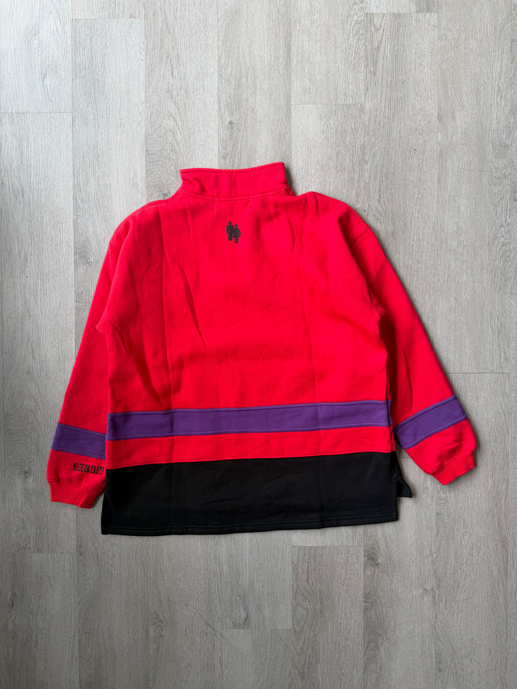 Homme Femme Quarter Zip Red Sweatshirt
