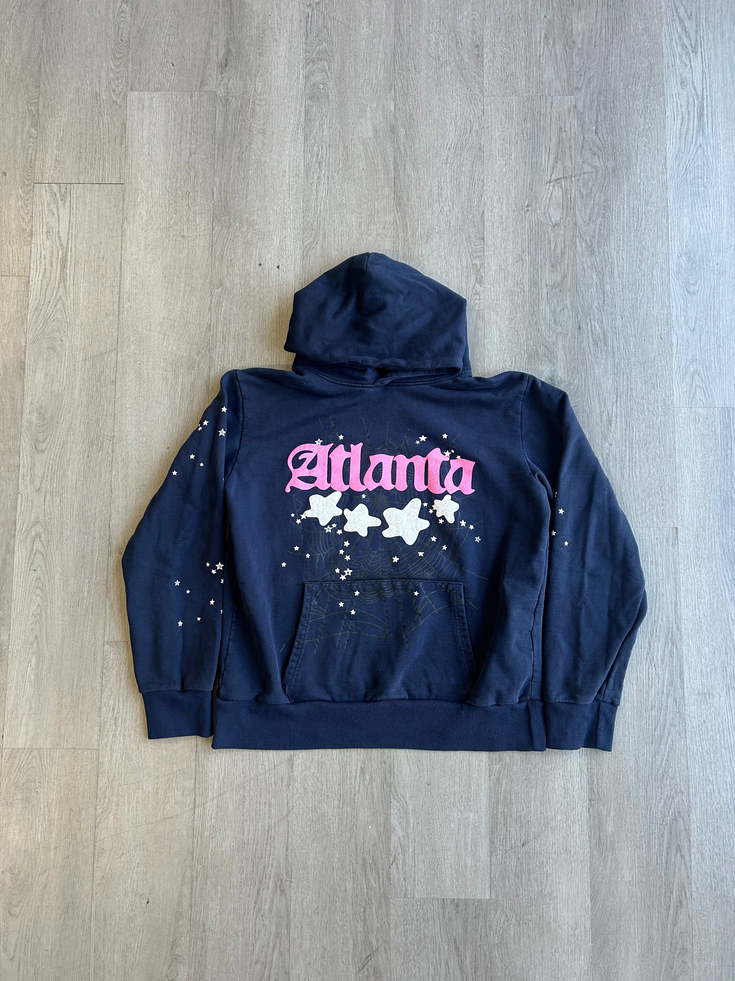 Pre-Owned Sp5der Atlanta Hoodie Navy