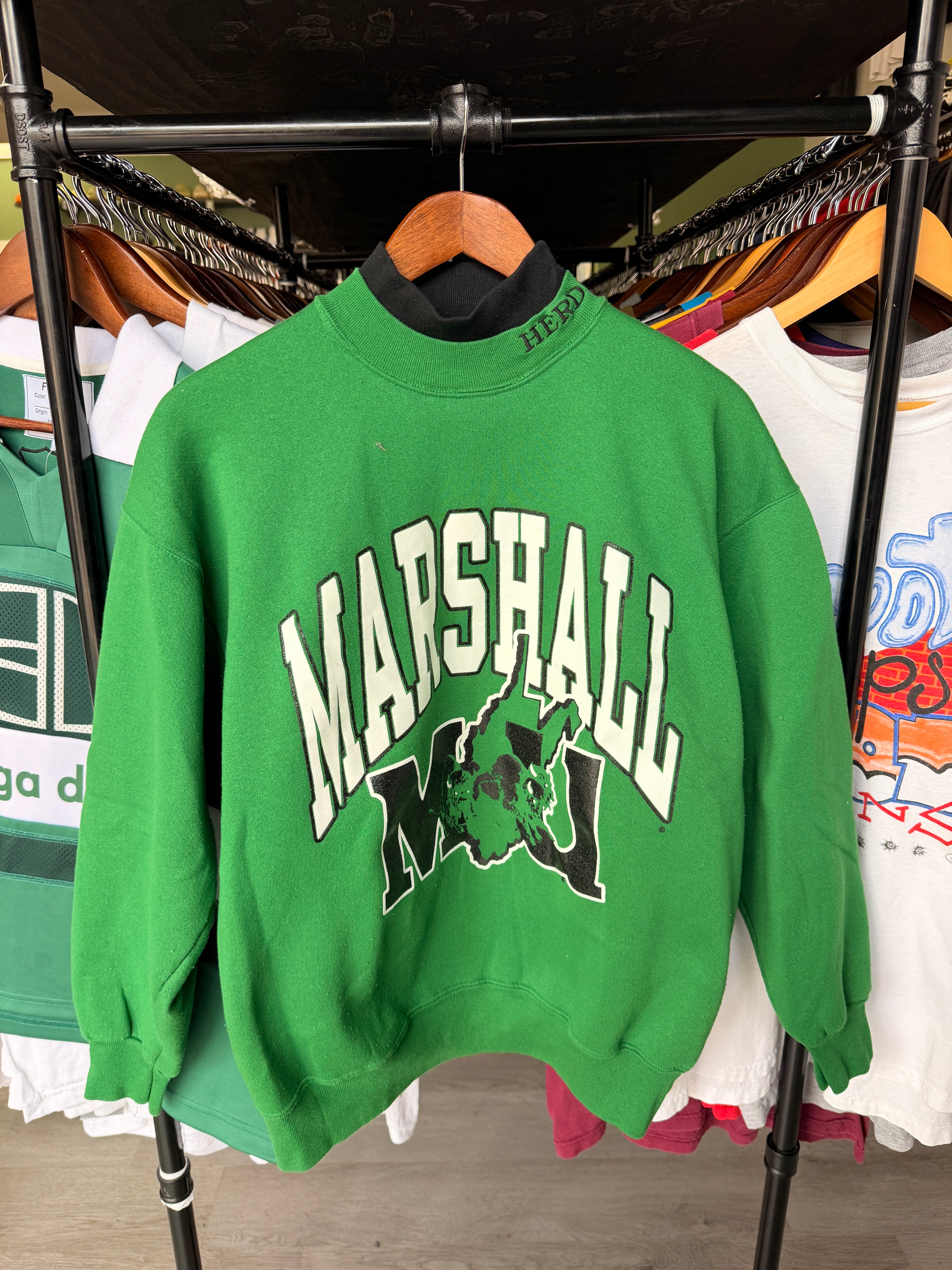 Vintage Marshall University Mock Neck Sweatshirt