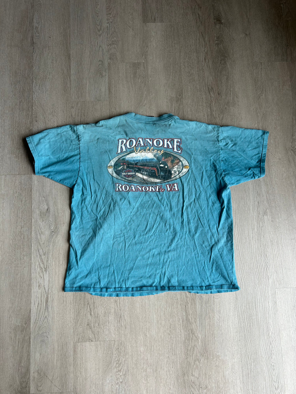 Vintage Teal Harley-Davidson Roanoke Va Tee
