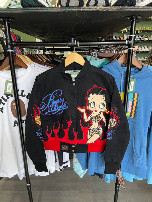 Women’s Vintage Betty Boop Flames Racing Jacket