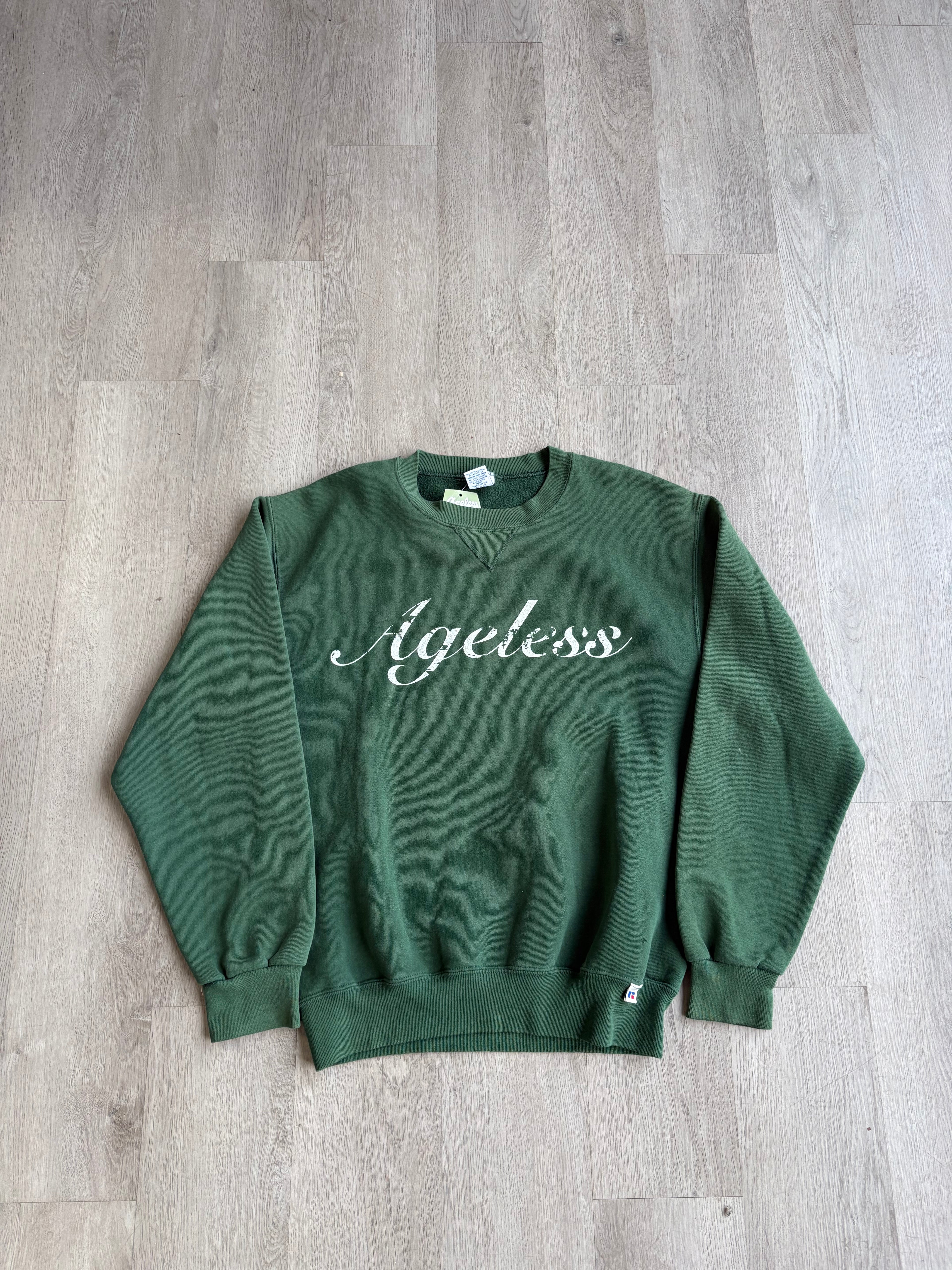 Vintage Russell Ageless Green Script Sweatshirt