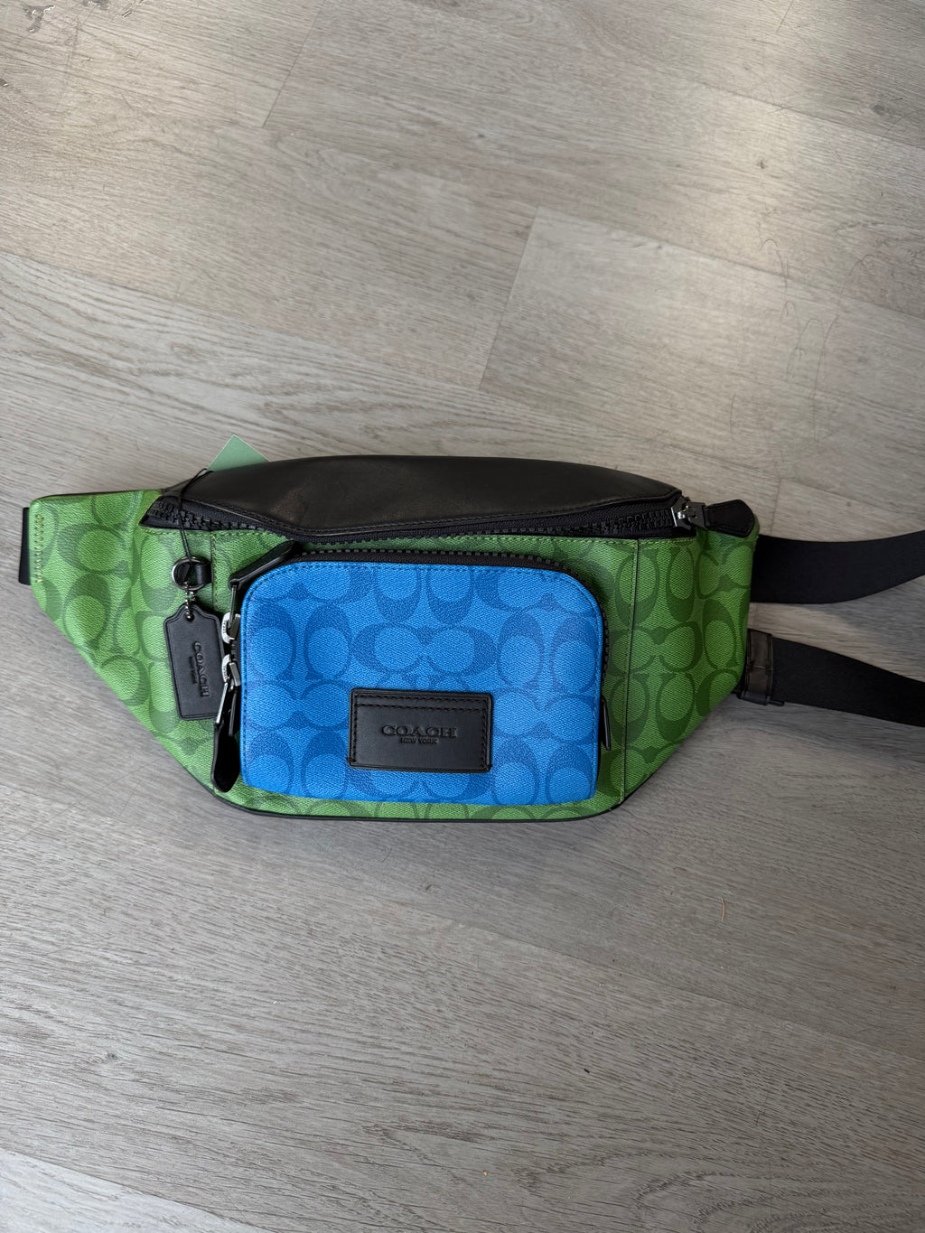 Coach Green and Blue Waist Bag