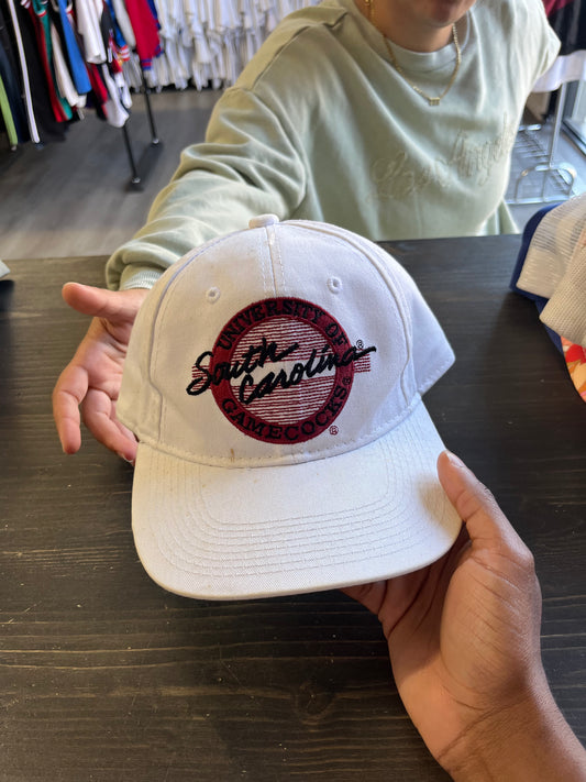 Vintage White University of South Carolina Gamecocks Snapback Hat