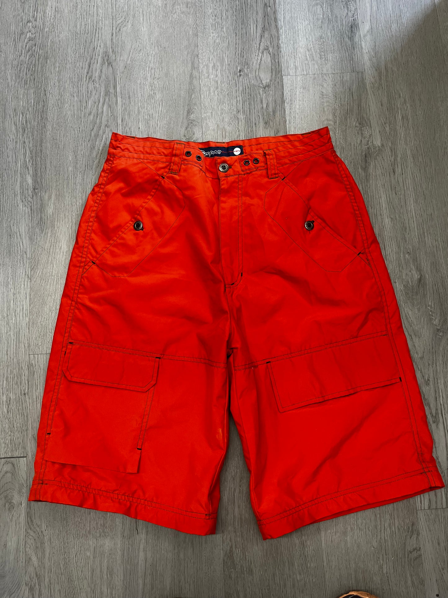 Orange Cargo Shorts