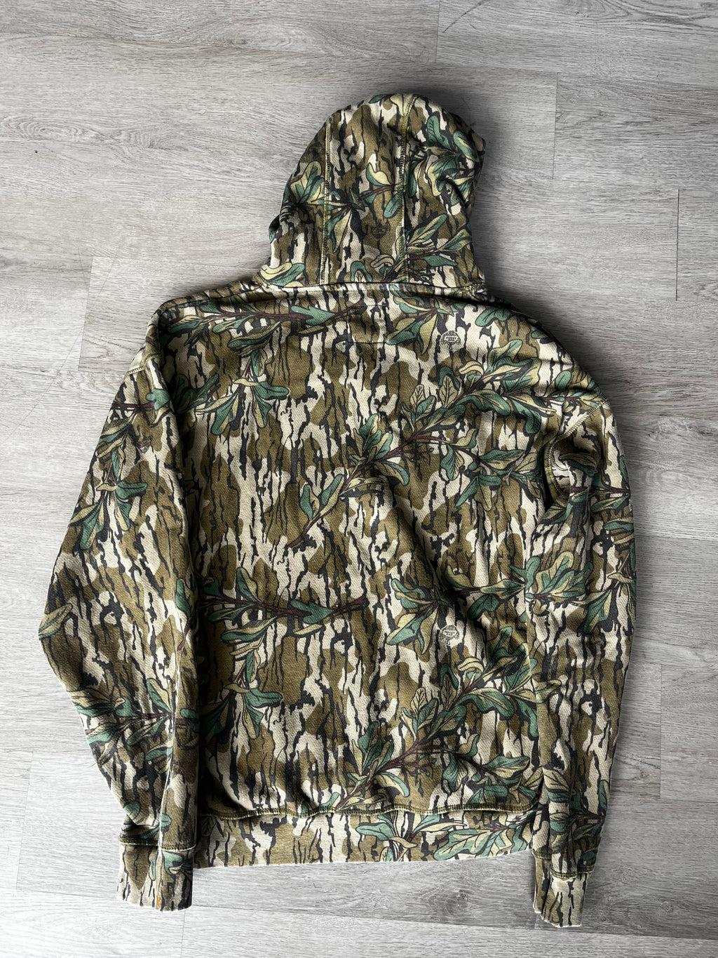 Vintage Mossy Oak 90,s Green leaf Camo Hoodie