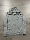 DKNY Jeans Grey Rhinestone Zip Up Hoodie