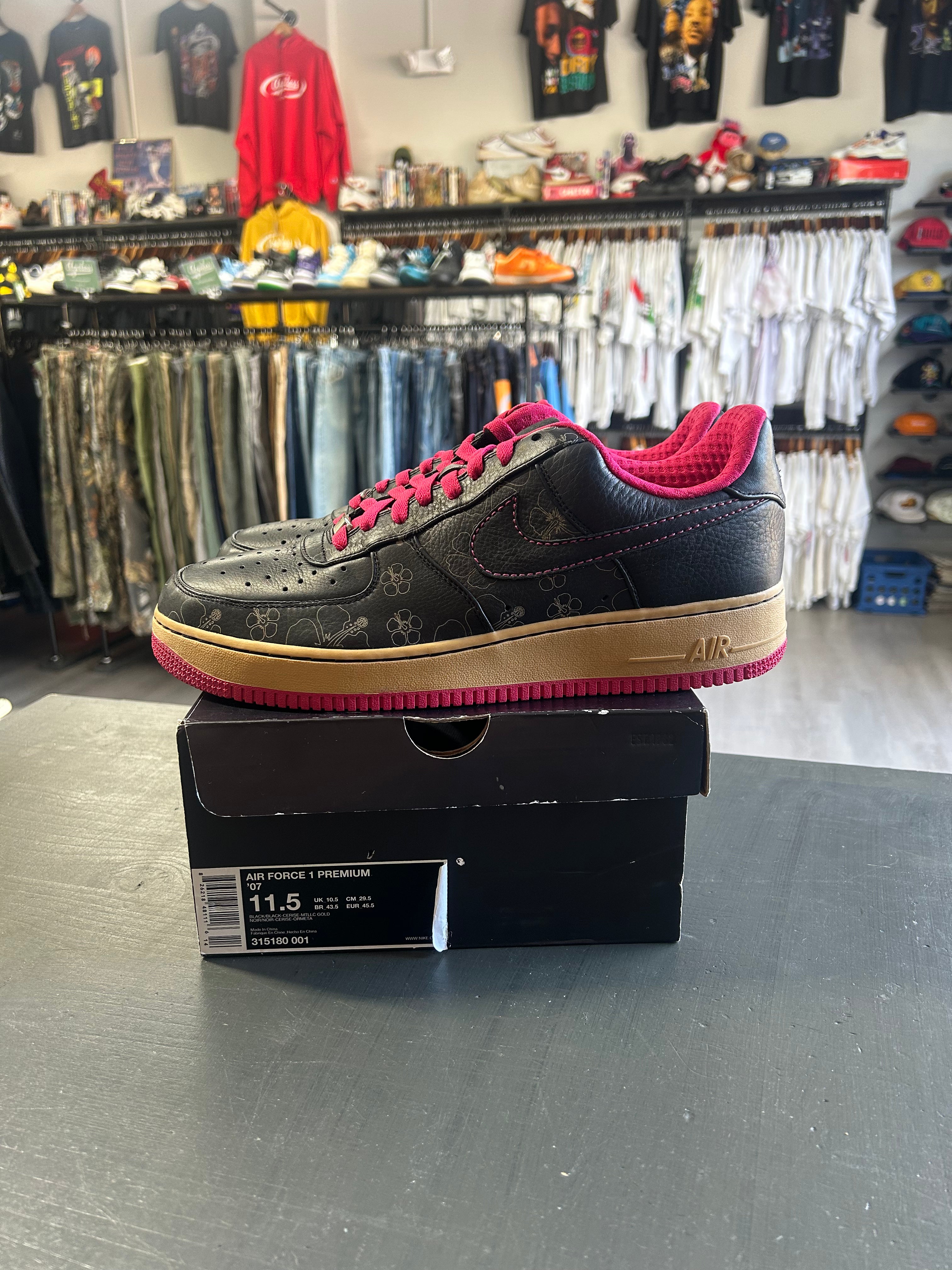 Nike Air Force 1 Low Black Floral Pink