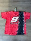 Vintage Bill Elliot NASCAR Red and Blue Tie Dye Tee