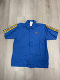 Vintage Adidas Blue Yellow Striped Longsleeve Polo