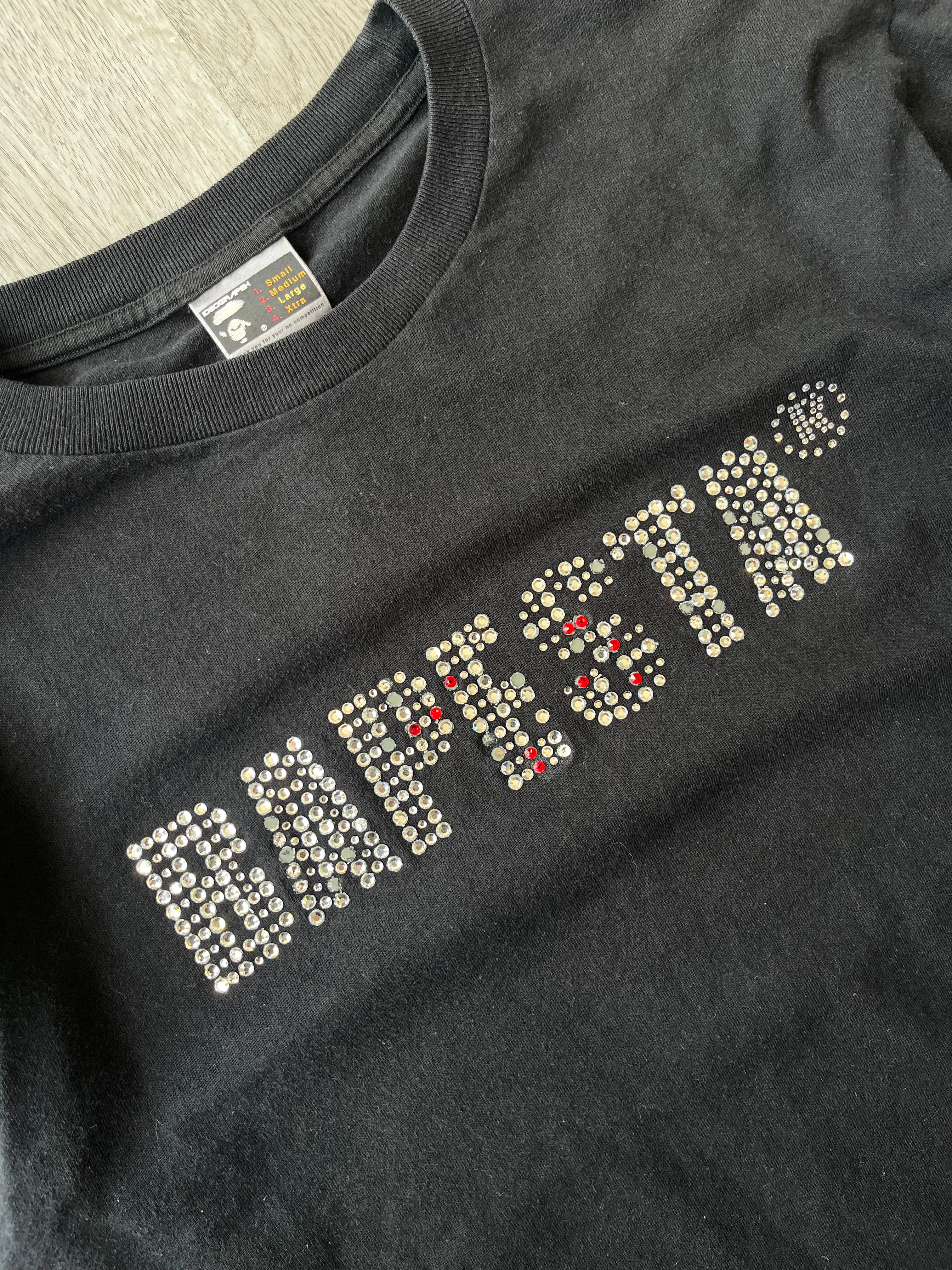 Vintage Bape Rhinestone Bapesta  Long Sleeve Tee