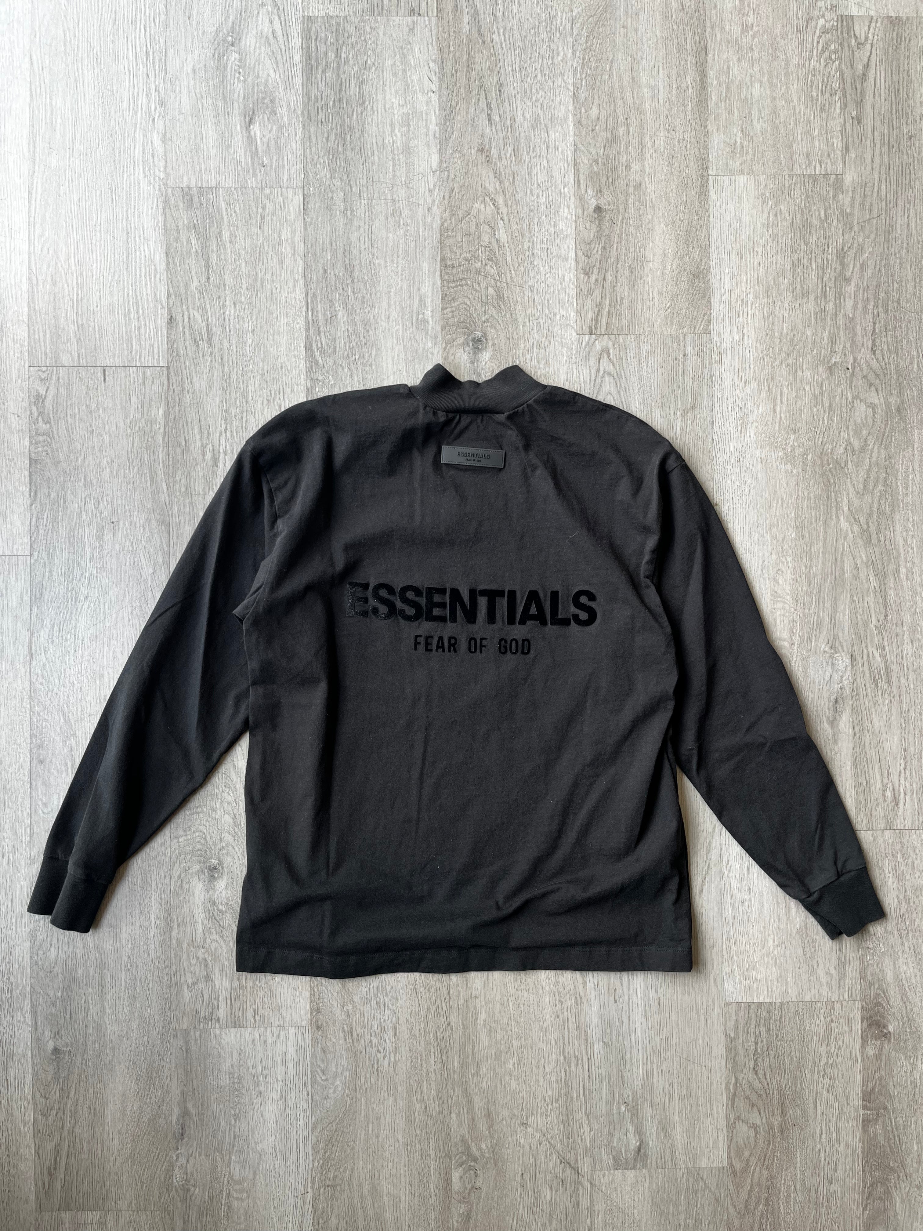 Essentials Fear Of God Long Sleeve Black Mock Neck Tee