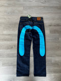 Evisu Blue Raw Denim Jeans