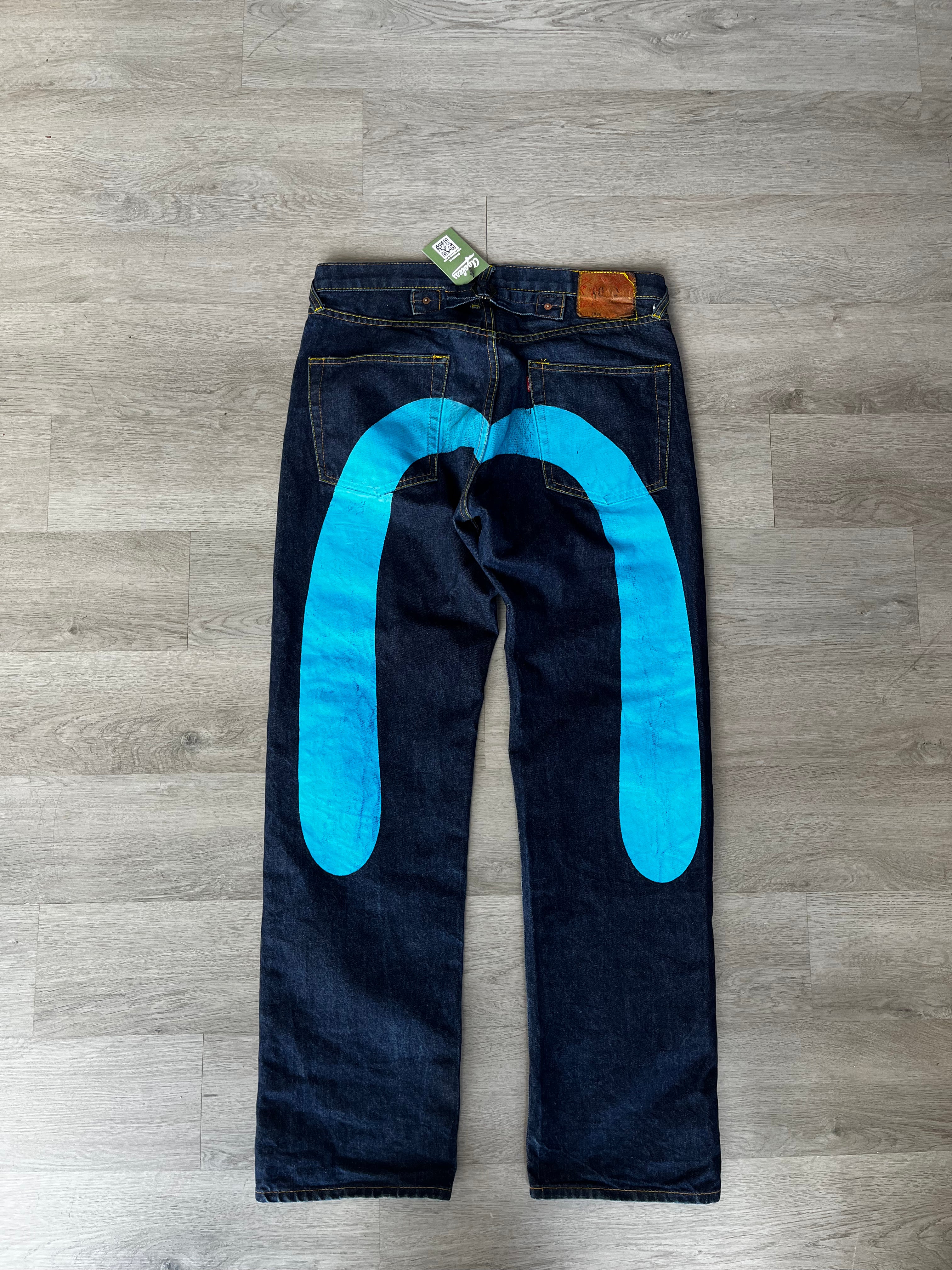 Evisu Blue Raw Denim Jeans