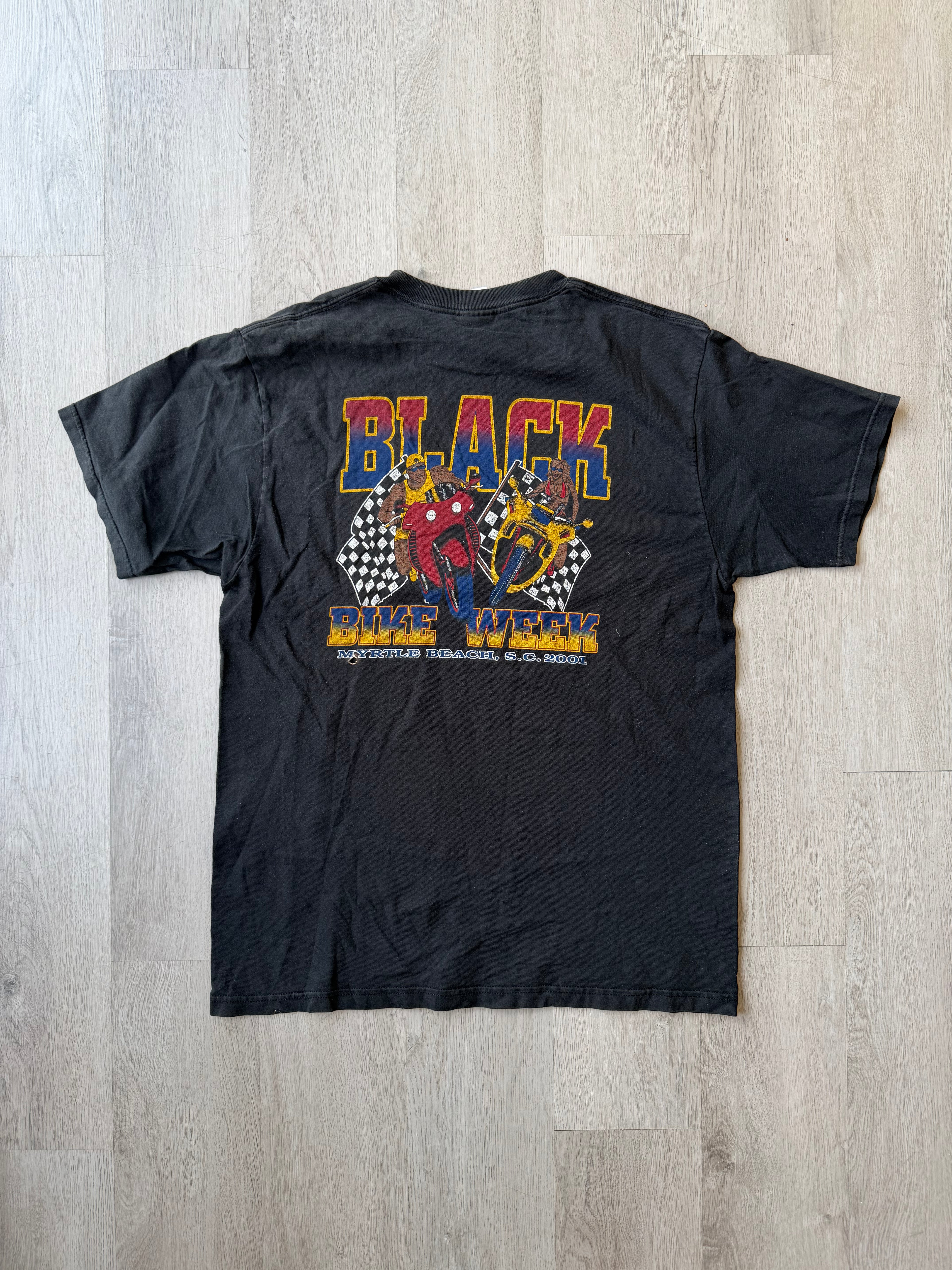 Vintage 2001 Black Bike Week Tee