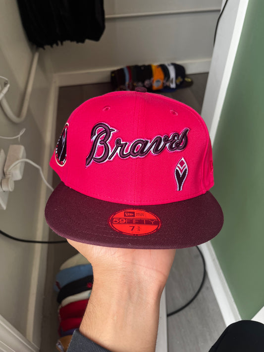Hat Club Exclusive Atlanta Braves Peach Brim Fitted