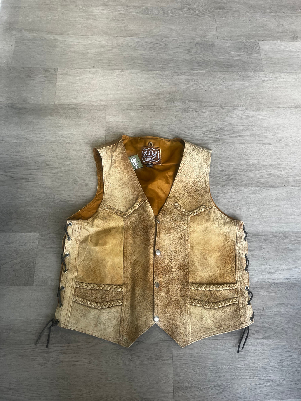 Brown Western Style Leather Vest