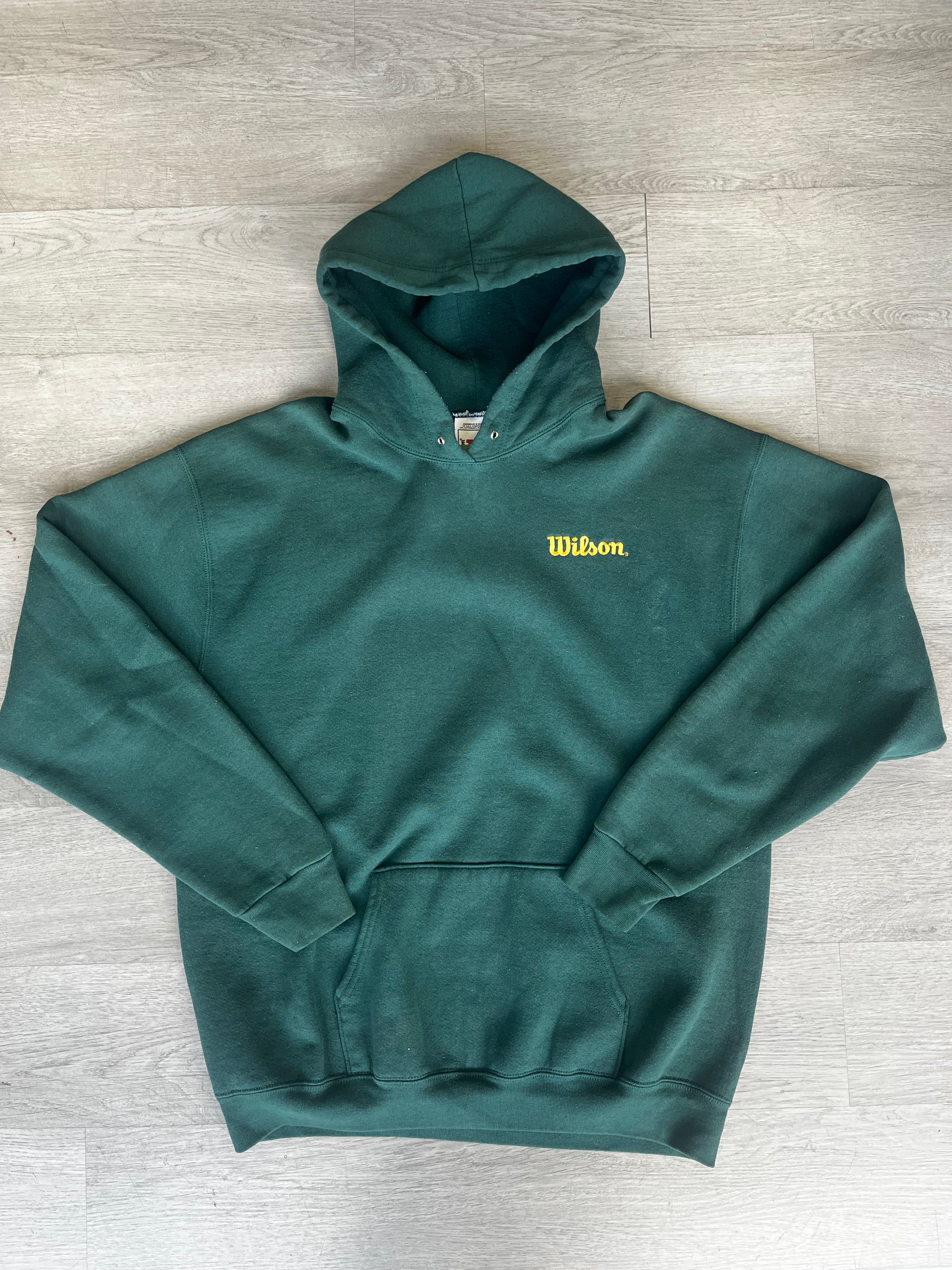 Vintage 1990s Dark Green Wilson Sport Hoodie