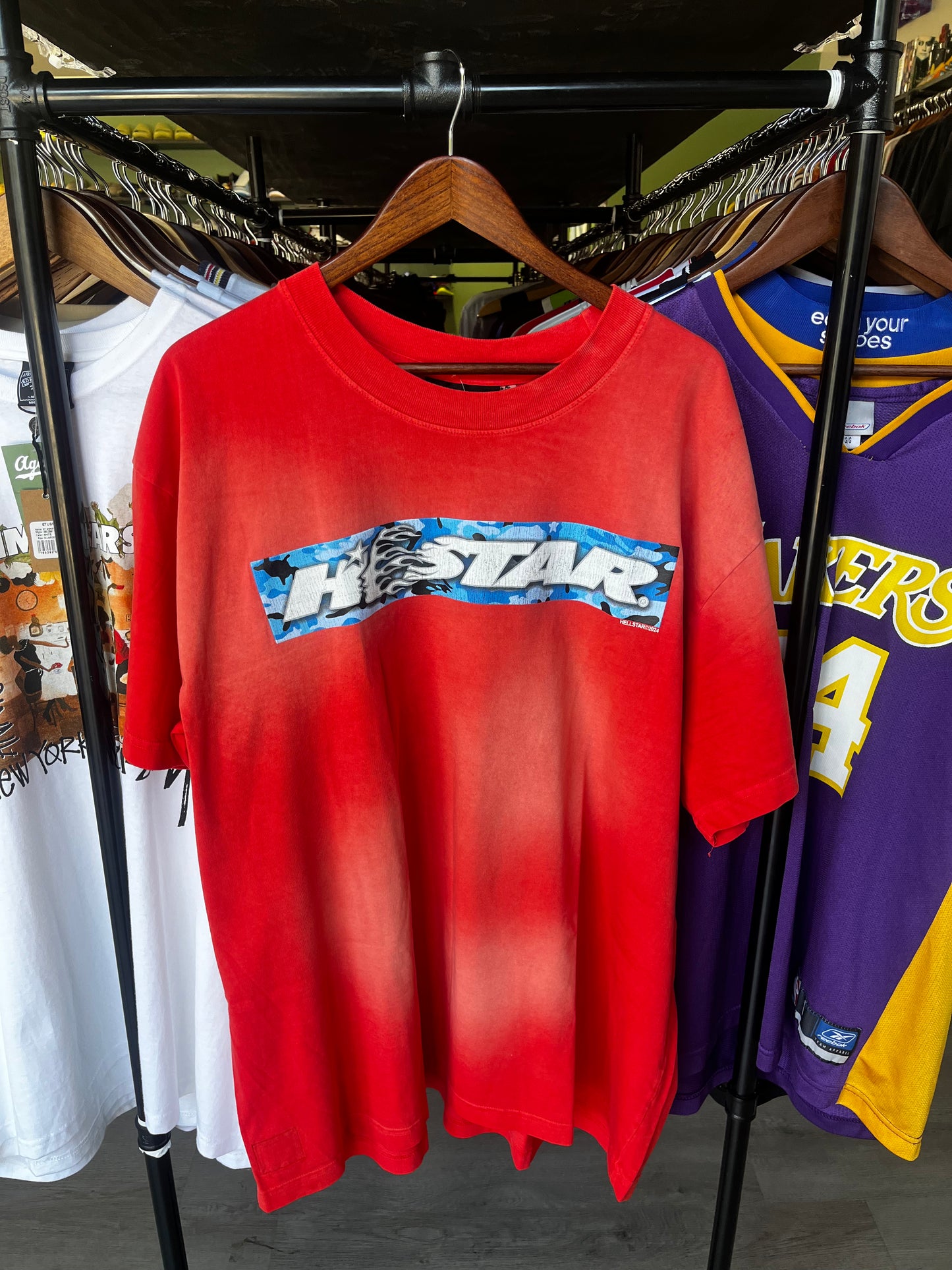 HELLSTAR Box Logo Red Tee Shirt