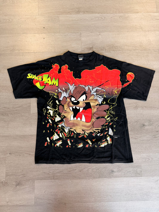 Vintage FREEZE Taz Space Jam 1996 All Over Print Tee