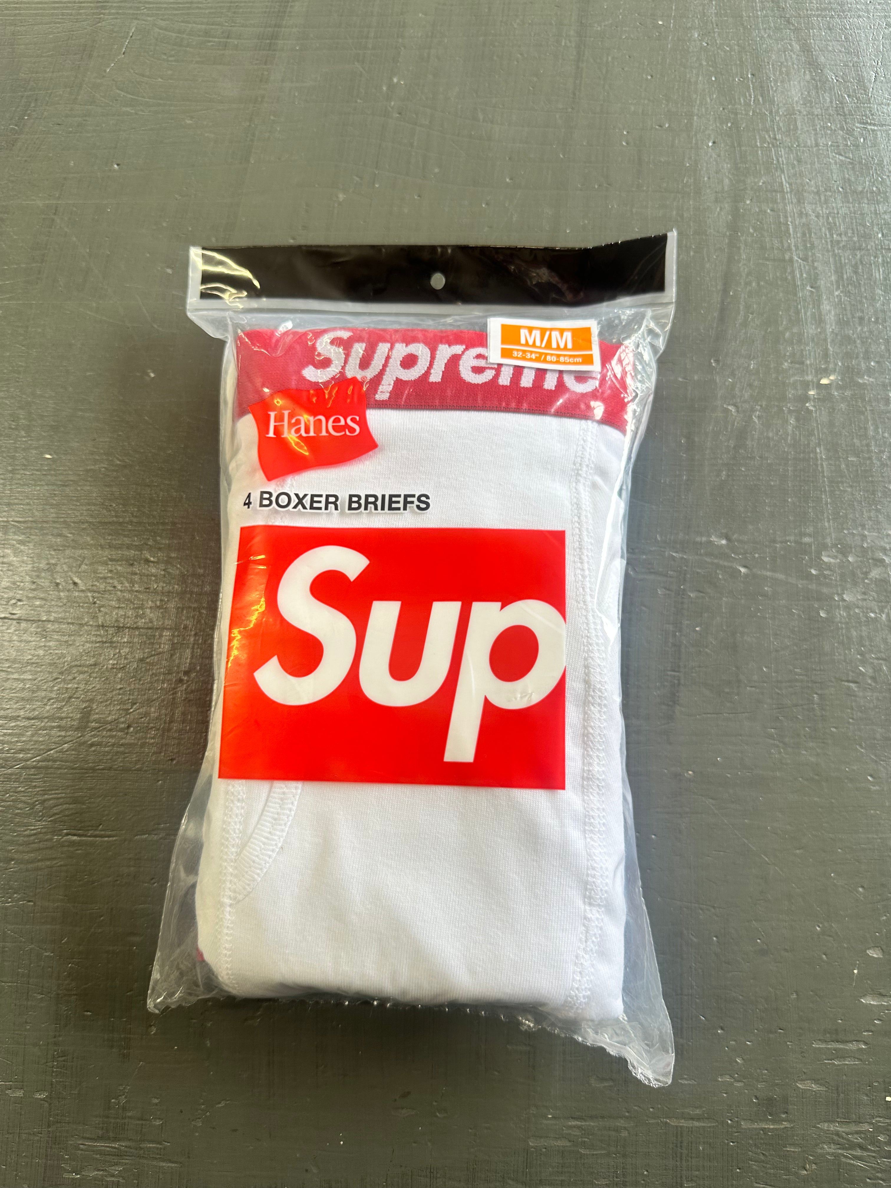 White Supreme Hanes Boxer Briefs (4 Pack)