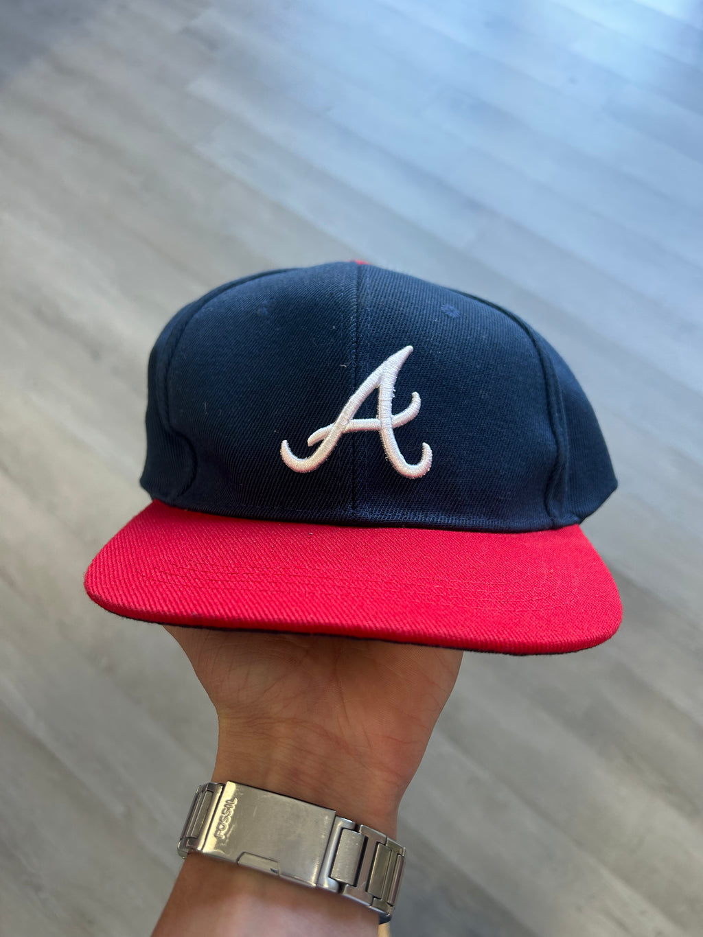 Atlanta Braves Navy Blue and Red SnapBack