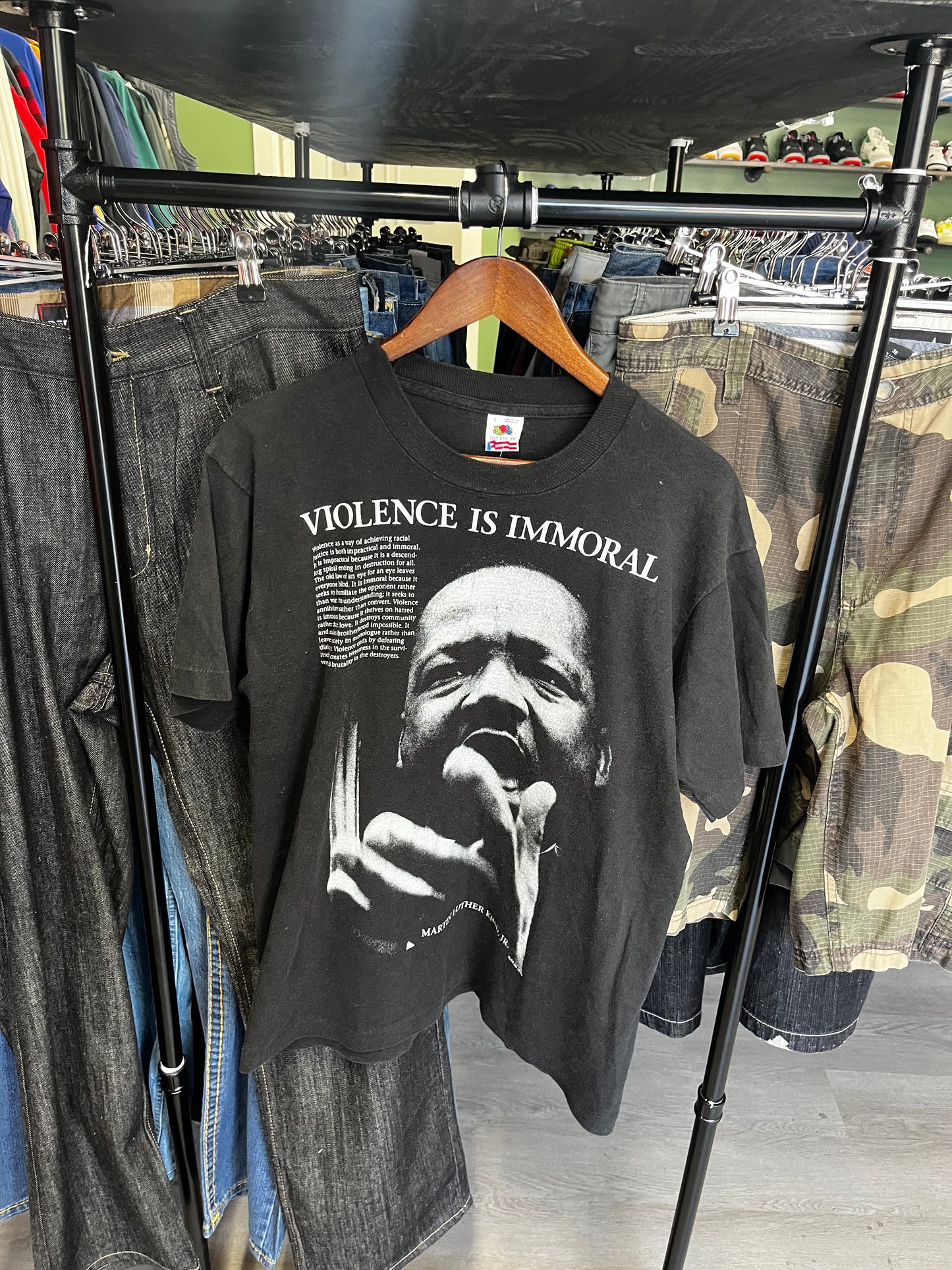 Vintage 1990 Martin Luther King JR Violence is Immortal Tee