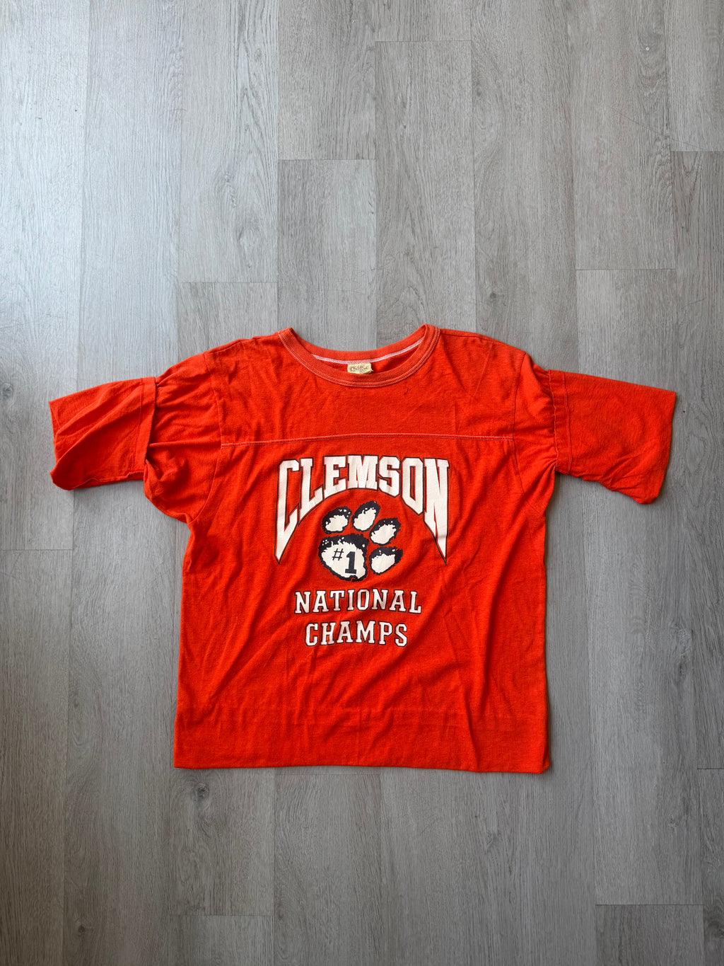 Vintage Clemson Tigers National Champs Hemed Tee