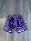 Bravest Studios Purple Paisley Bandana Shorts