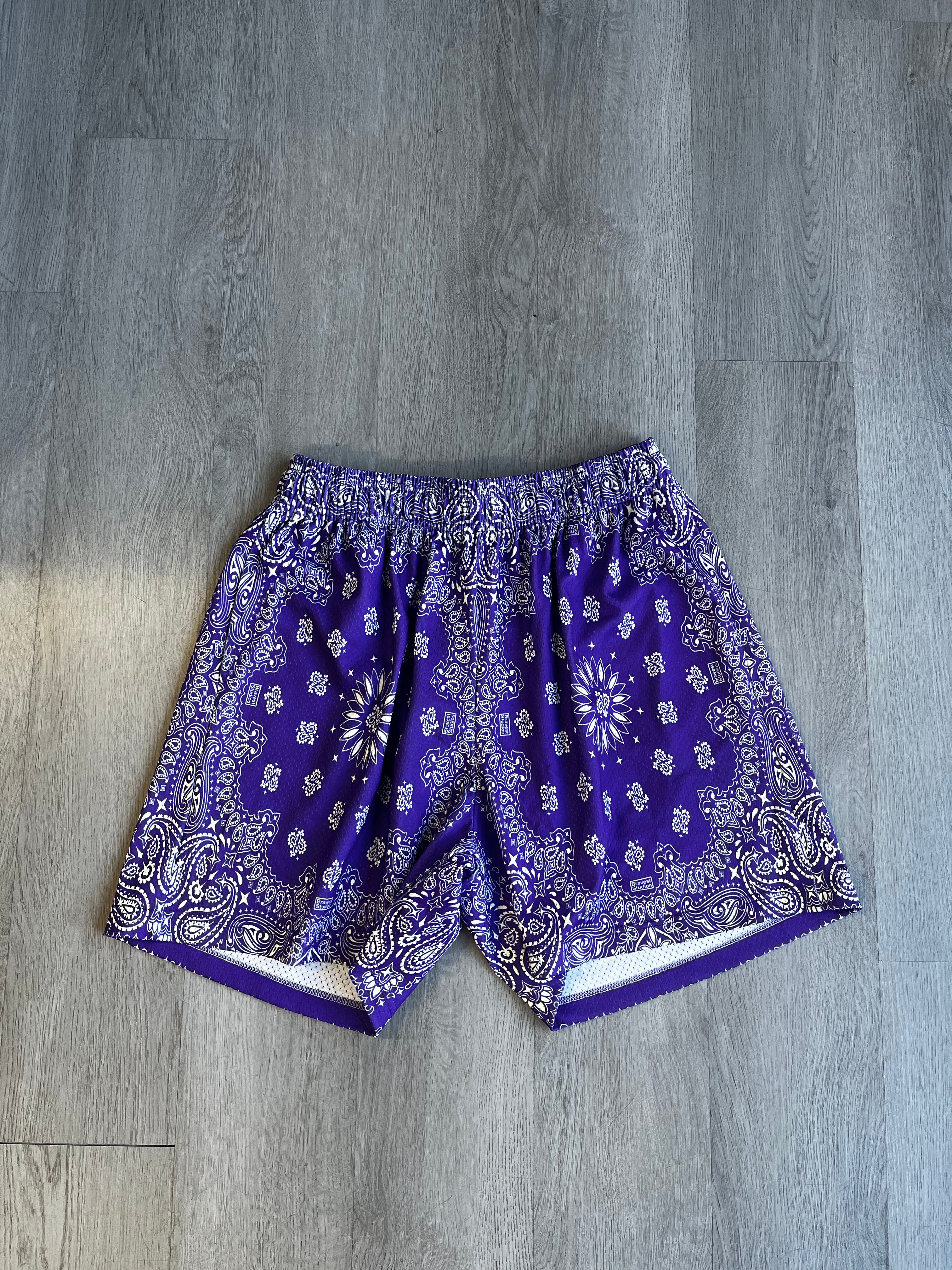 Bravest Studios Purple Paisley Bandana Shorts