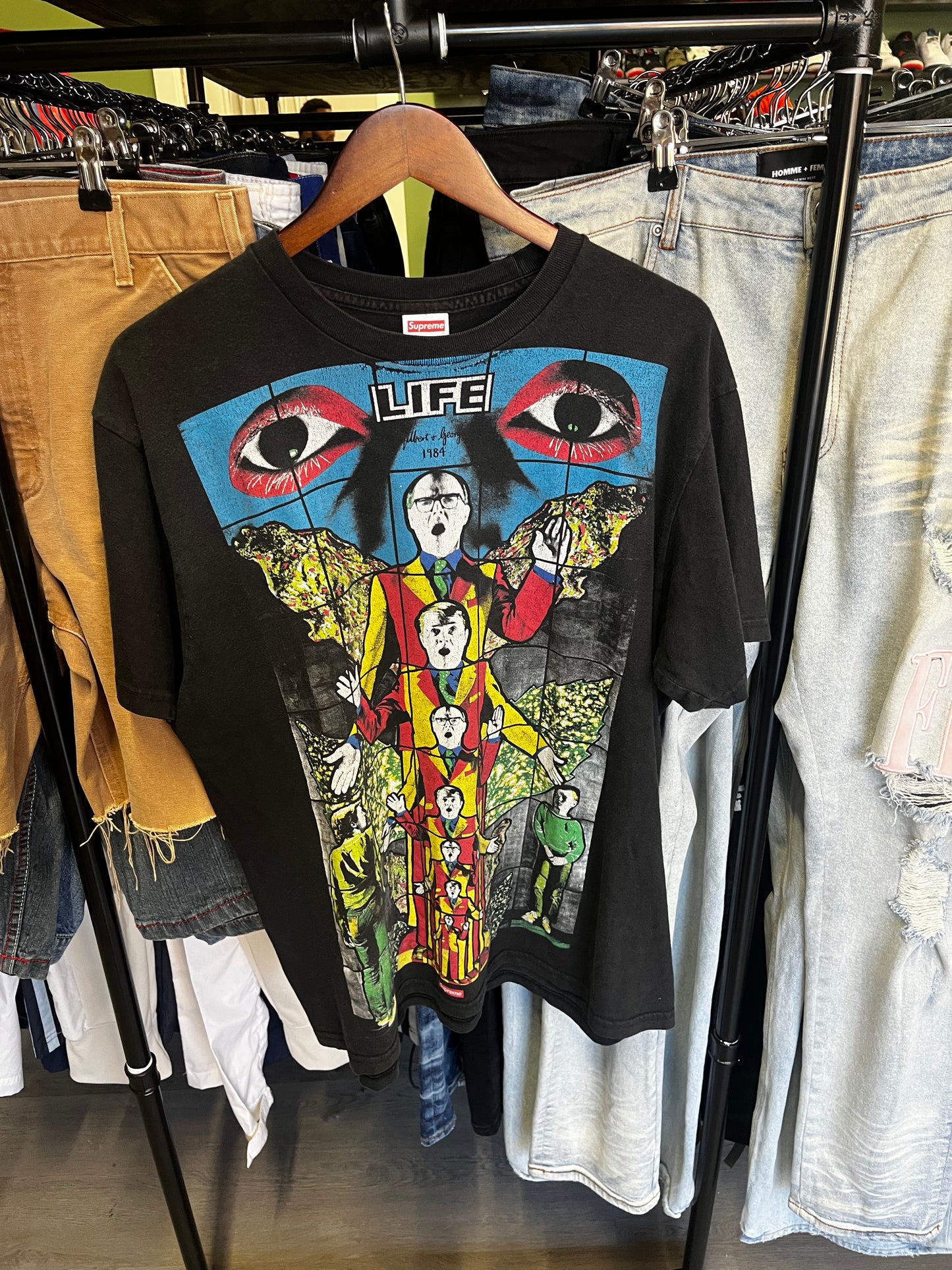 Preowned Supreme Gilbert & George LIFE Tee