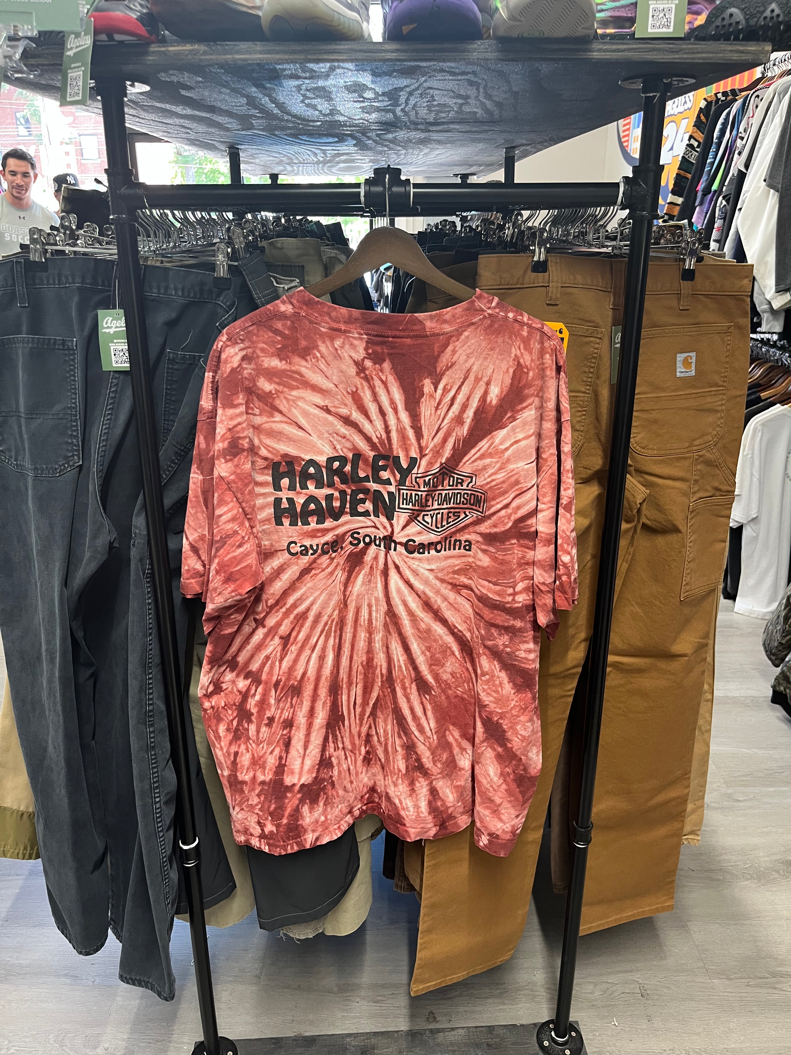 Vintage 1998 Tie Dye Harley Davidson Cayce, South Carolina Tee