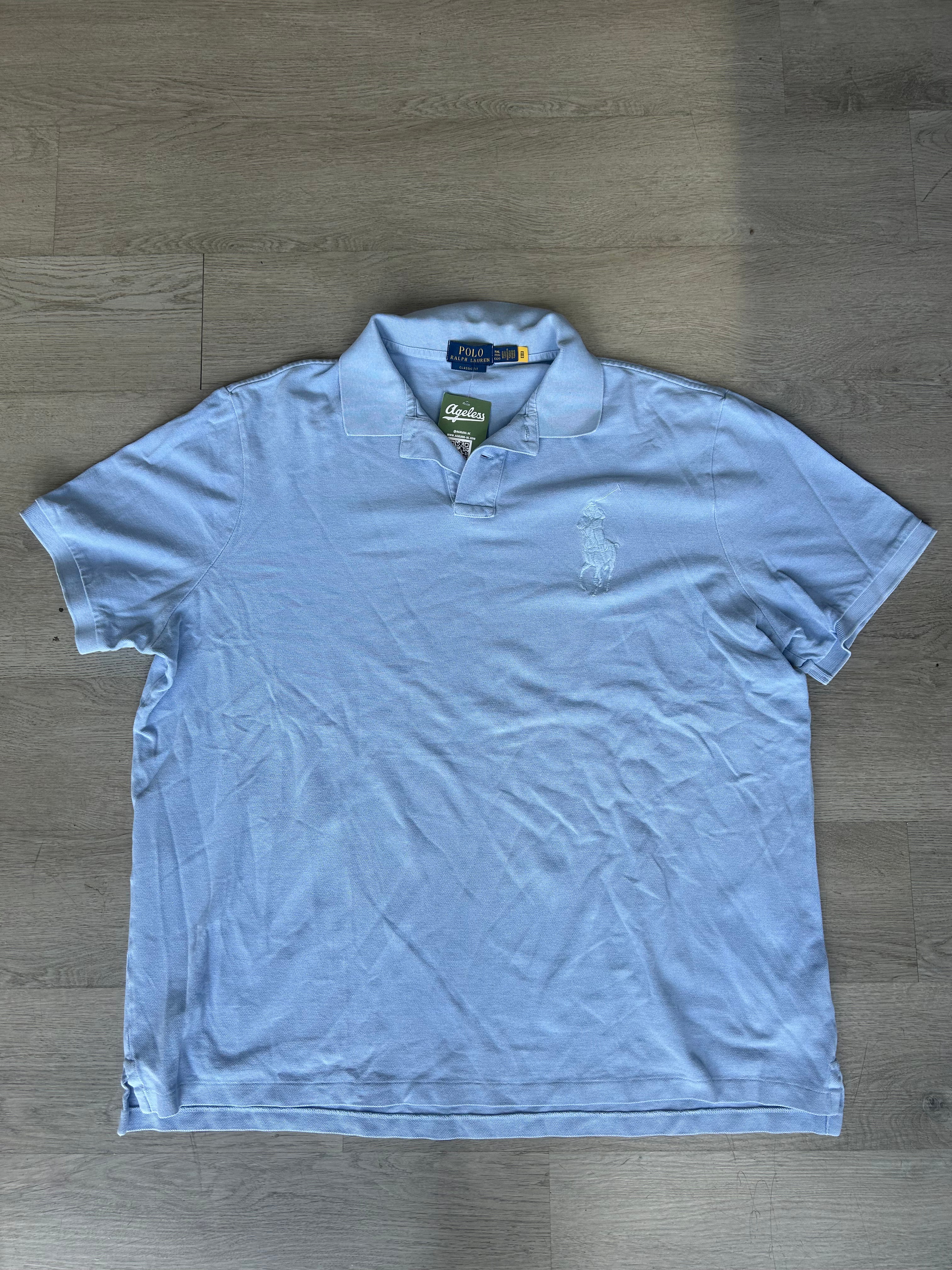 Vintage Polo Ralph Lauren Light Blue Big Pony Polo Tee